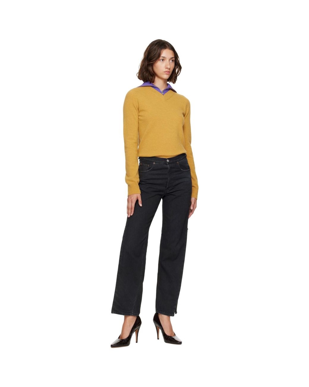 MM6 by Maison Margiela Blue Zip 5 Pocket Jeans