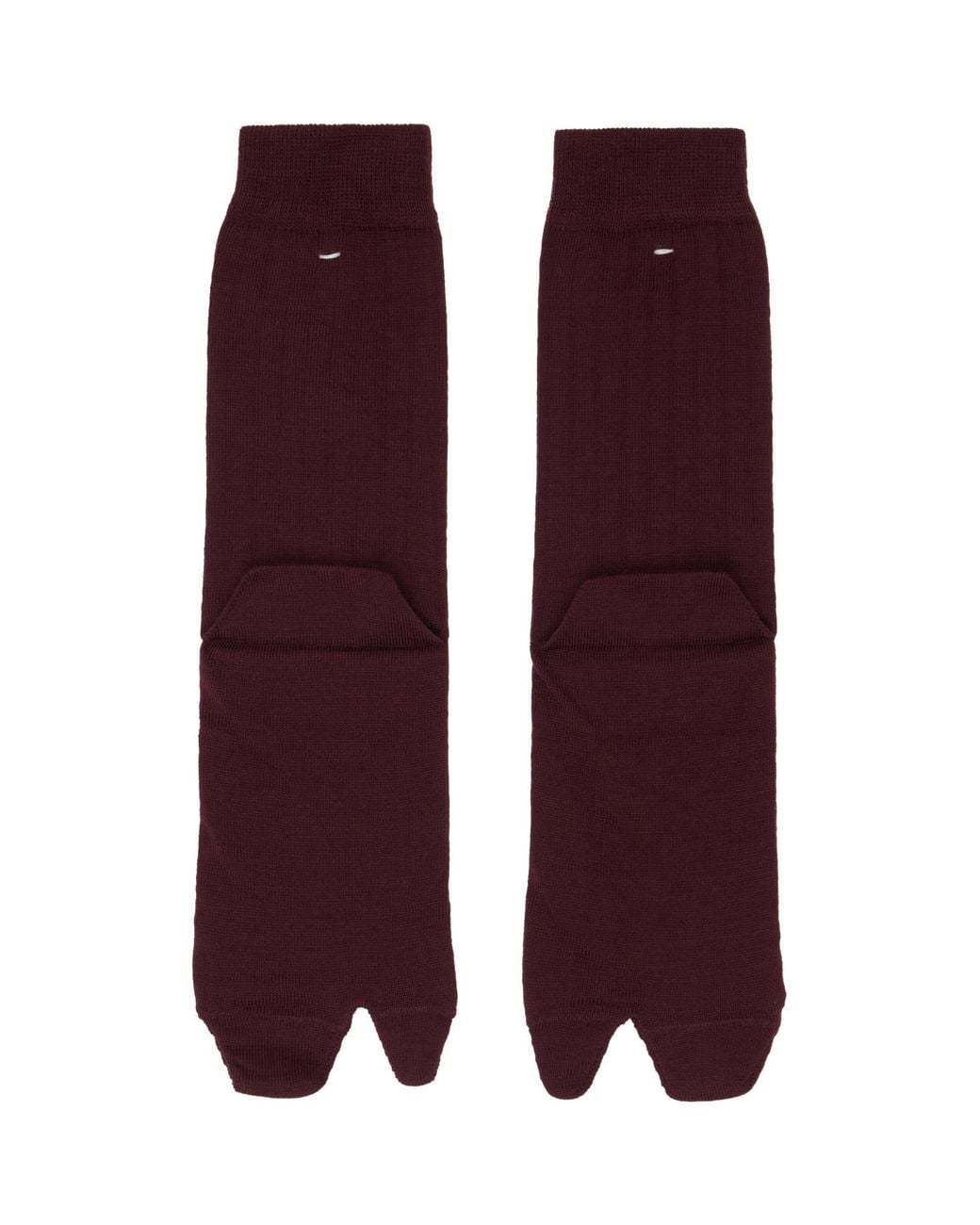 Maison Margiela Purple Burgundy Wool Tabi Socks