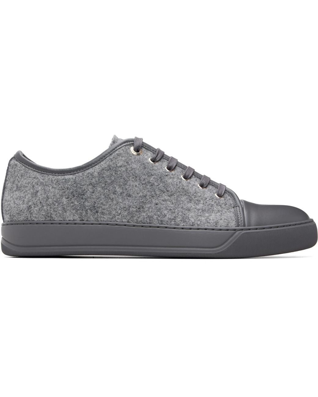 Lanvin Gray Dbb1 Felt & Nappa Leather Sneakers for men
