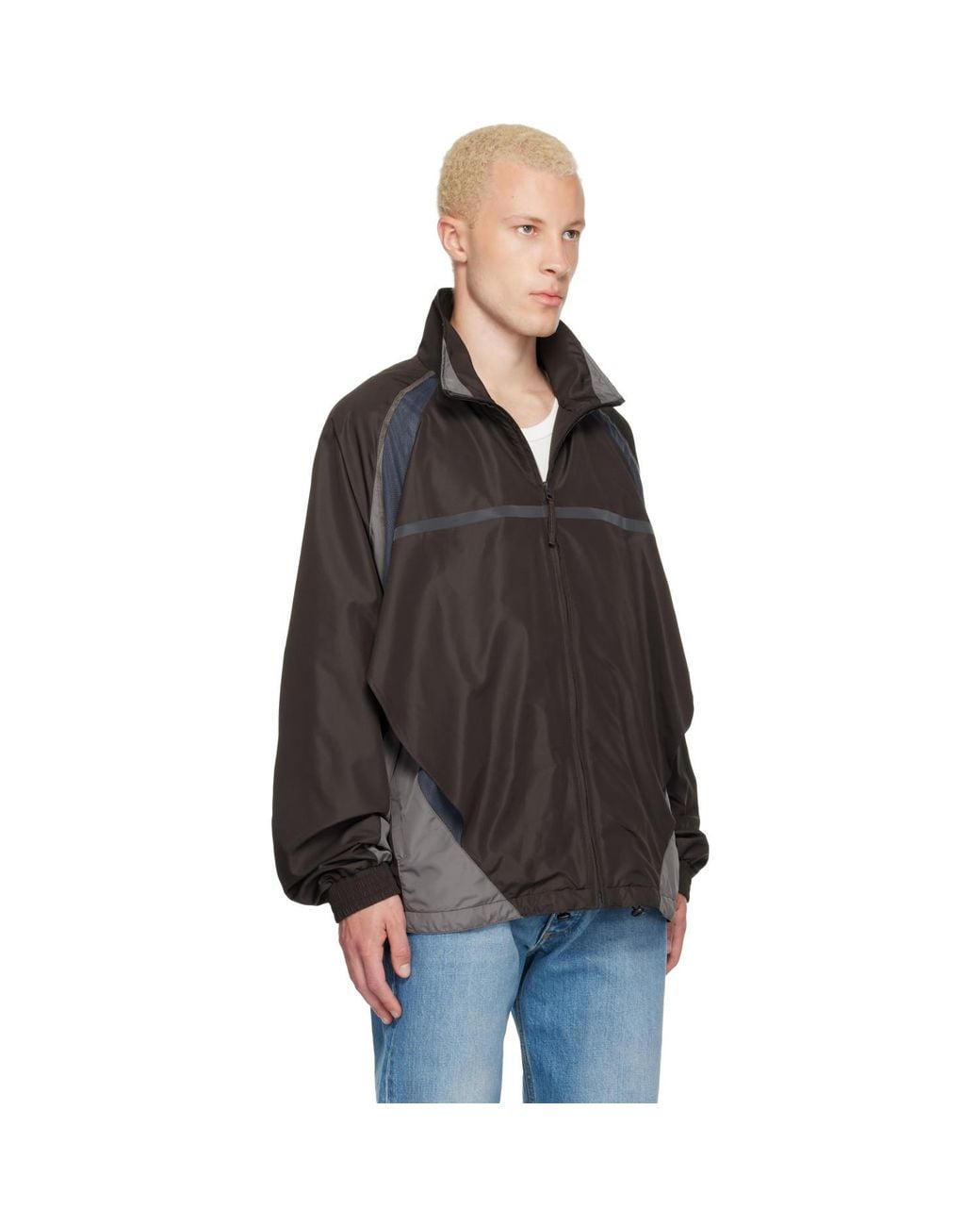 Maison Margiela Black Contrast Panel Track Jacket for men