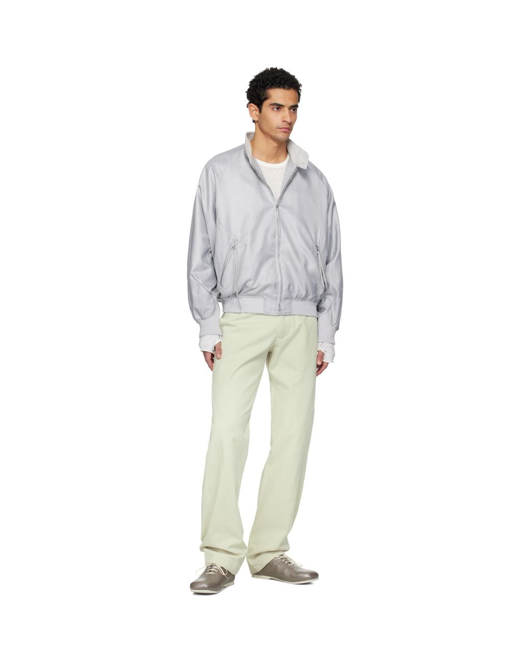 Post Archive Faction PAF Gray Opening Bomber Jacket for men