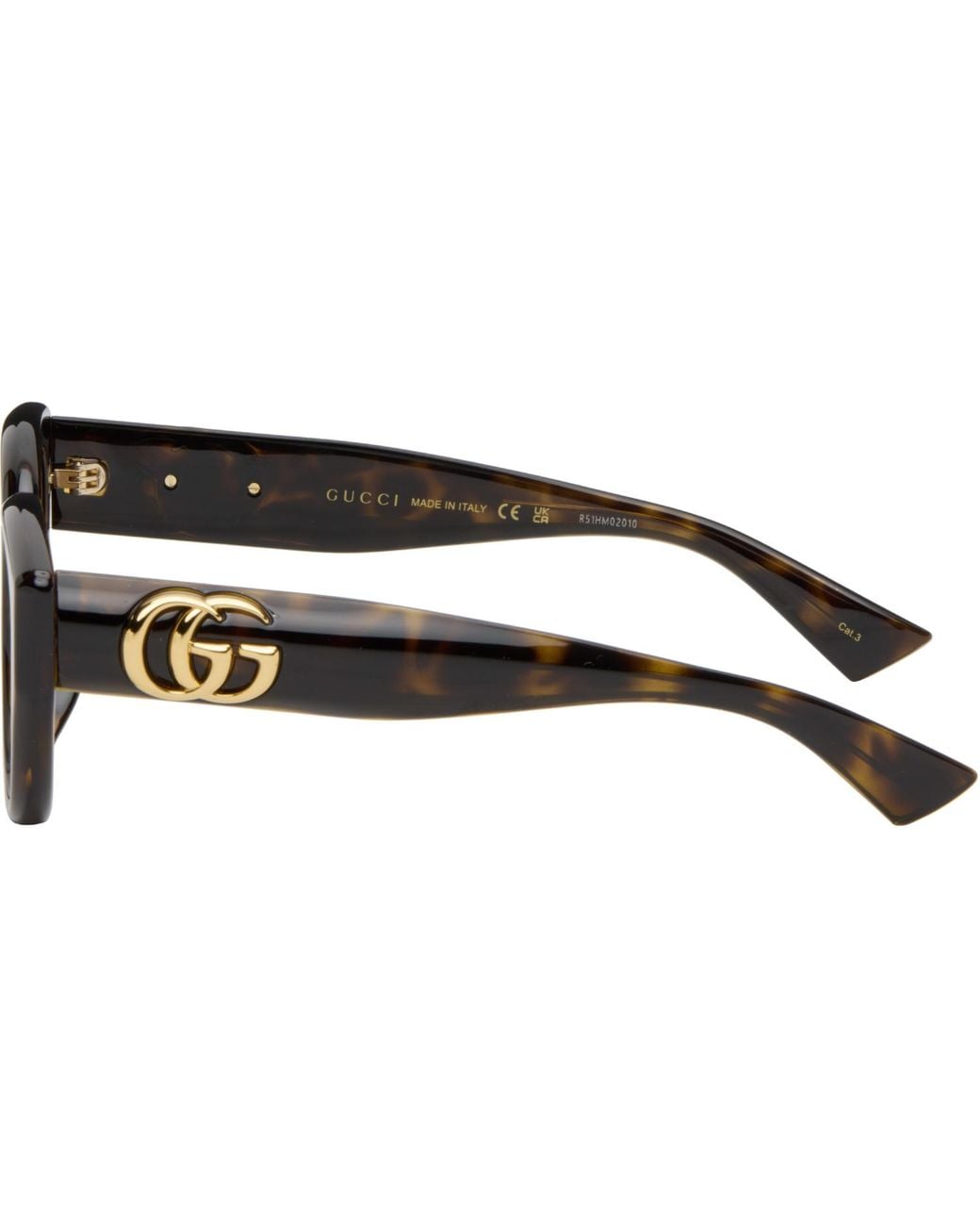 Gucci Black Low Nose Bridge Fit Sunglasses