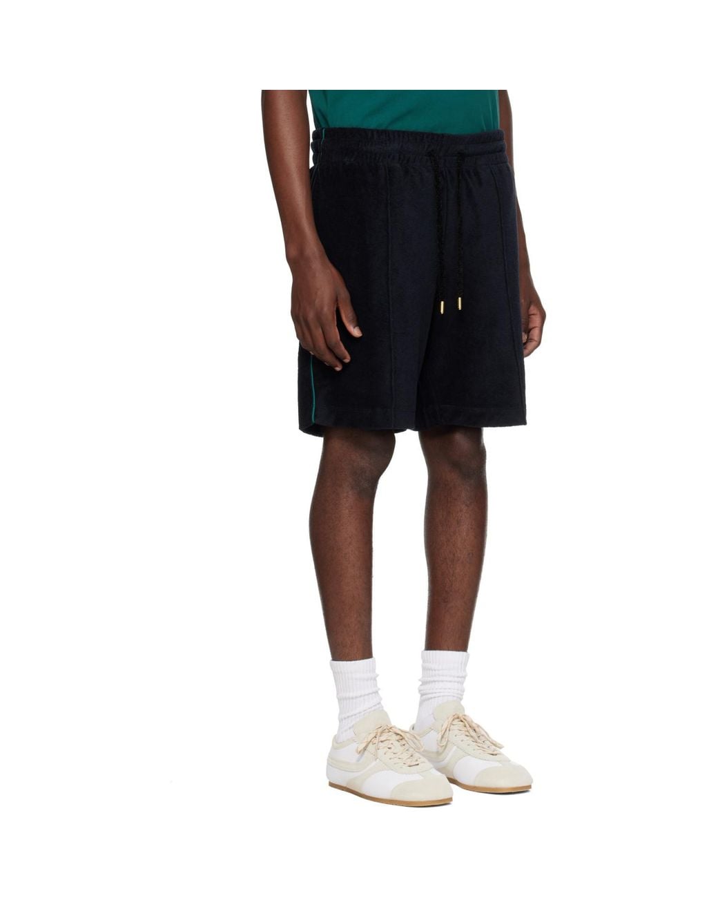 Casablanca Black Embroidered Drawstring Shorts for men