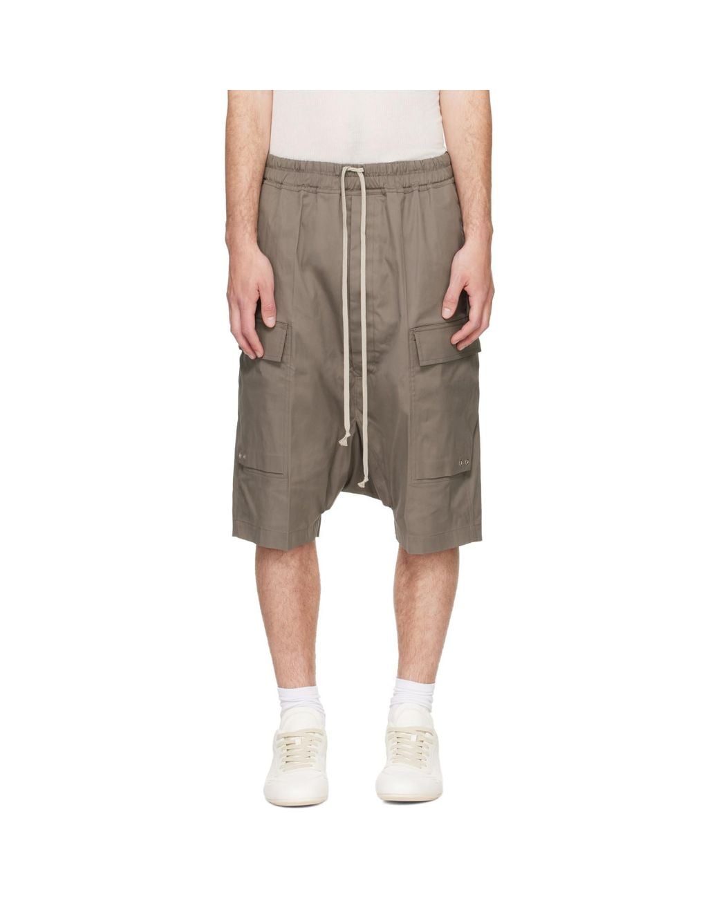 Rick Owens Gray Tower Pods Cargo Shorts for men