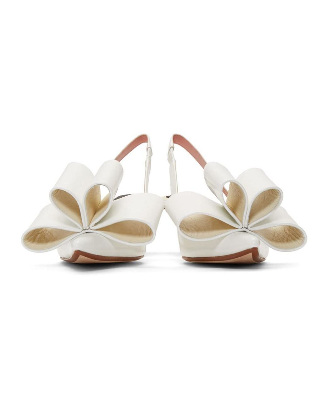 LOUIS VUITTON S/S 2003 by Marc Jacobs Ivory & Black Bow Sling-Back Heels