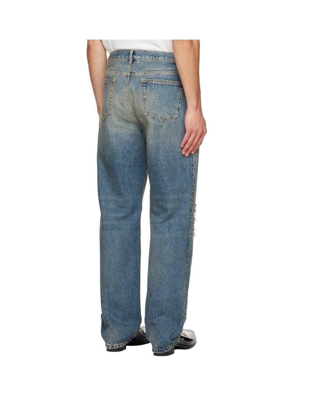 Maison Margiela Blue Distressed Denim Jeans for men