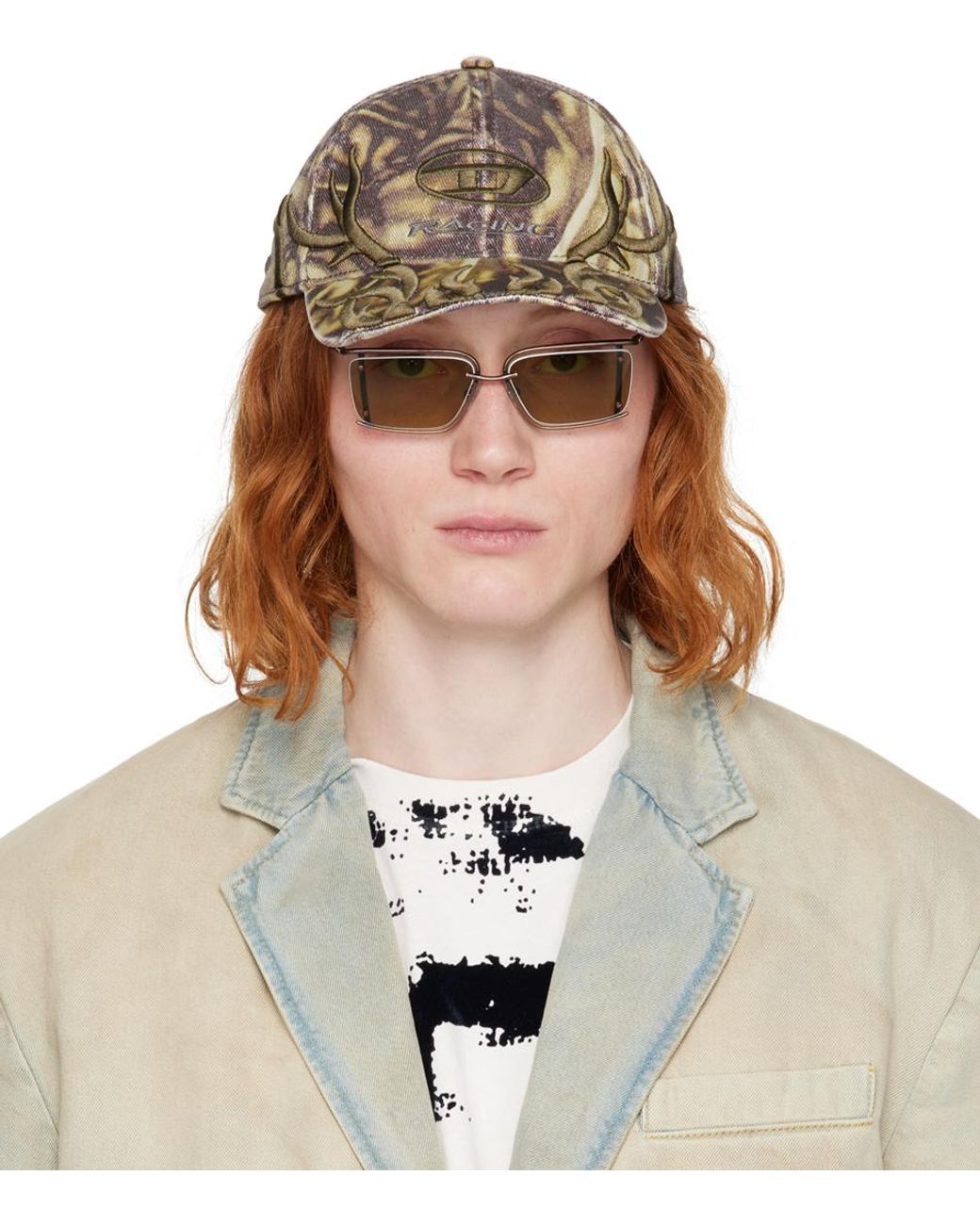 DIESEL Green C-aren Cap for Men | Lyst