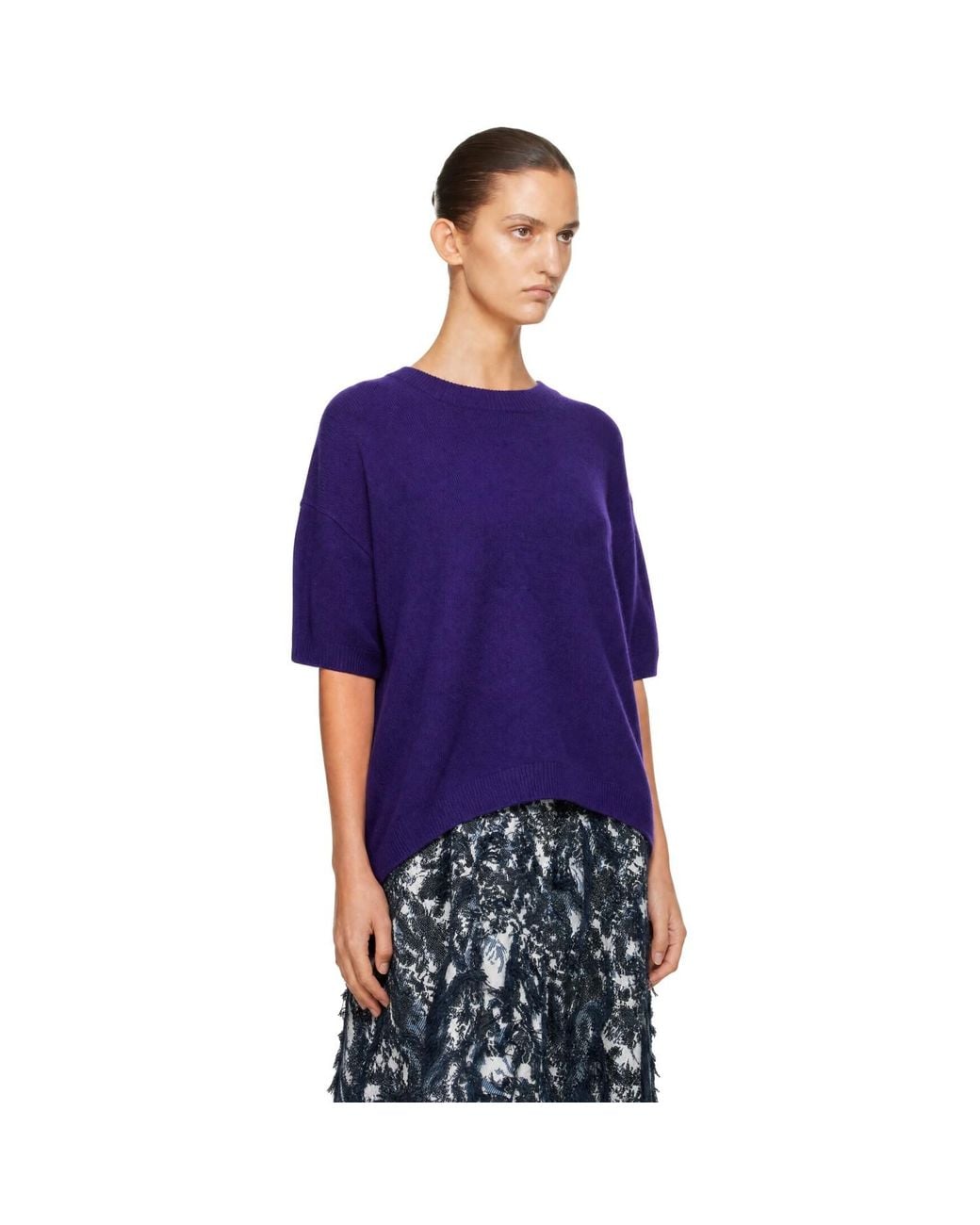 Staud Purple Sorrento Cashmere Sweater