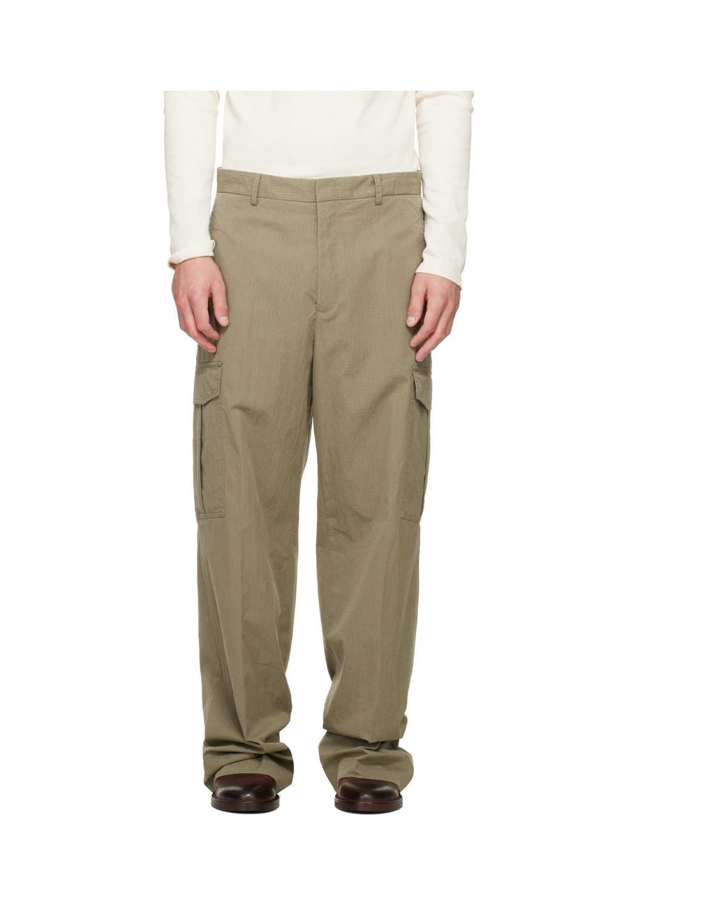 Second/Layer Natural Khaki Ripstop Cargo Pants for men