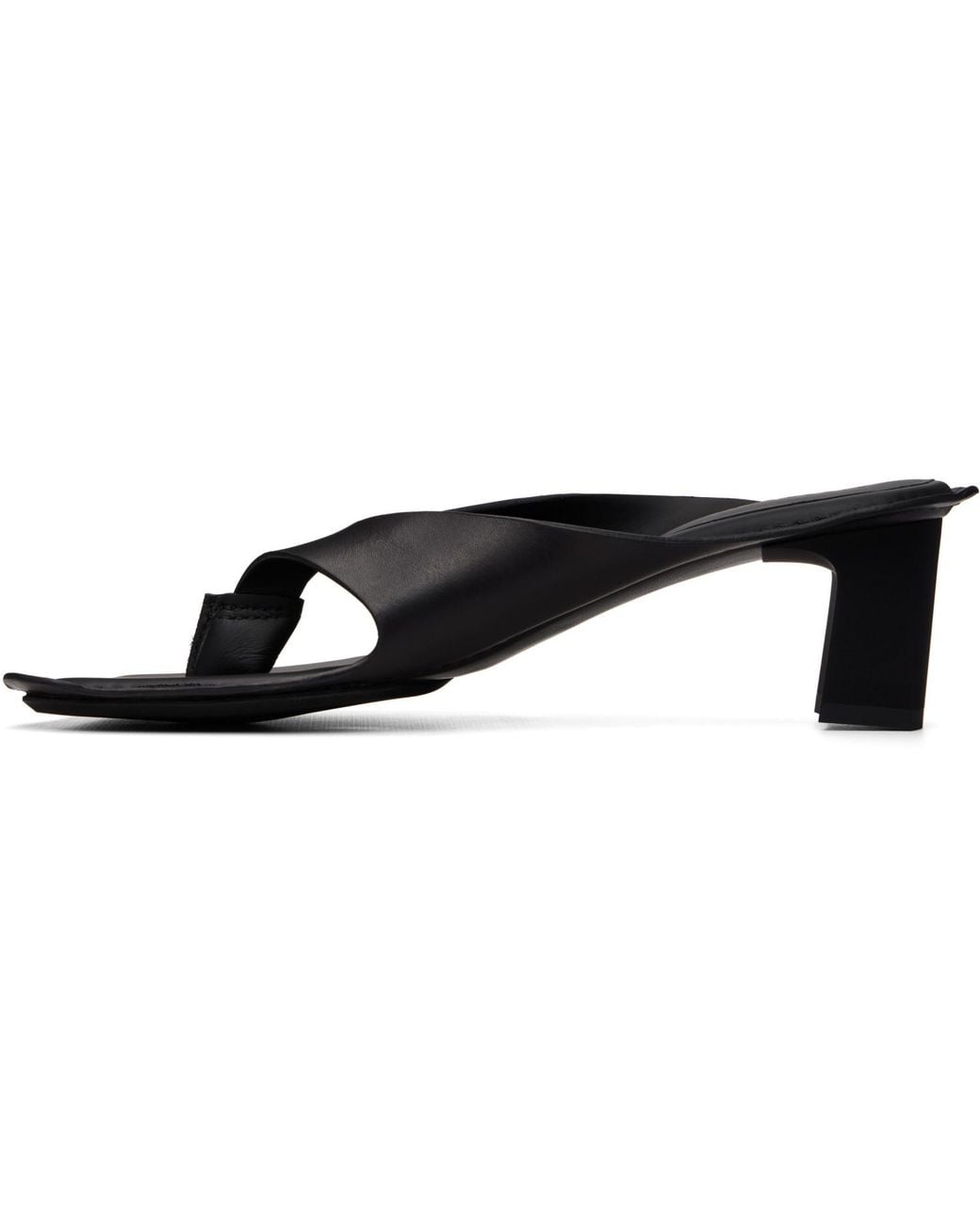 MM6 by Maison Margiela Black Anatomic Flip Flop Mule Heeled Sandals