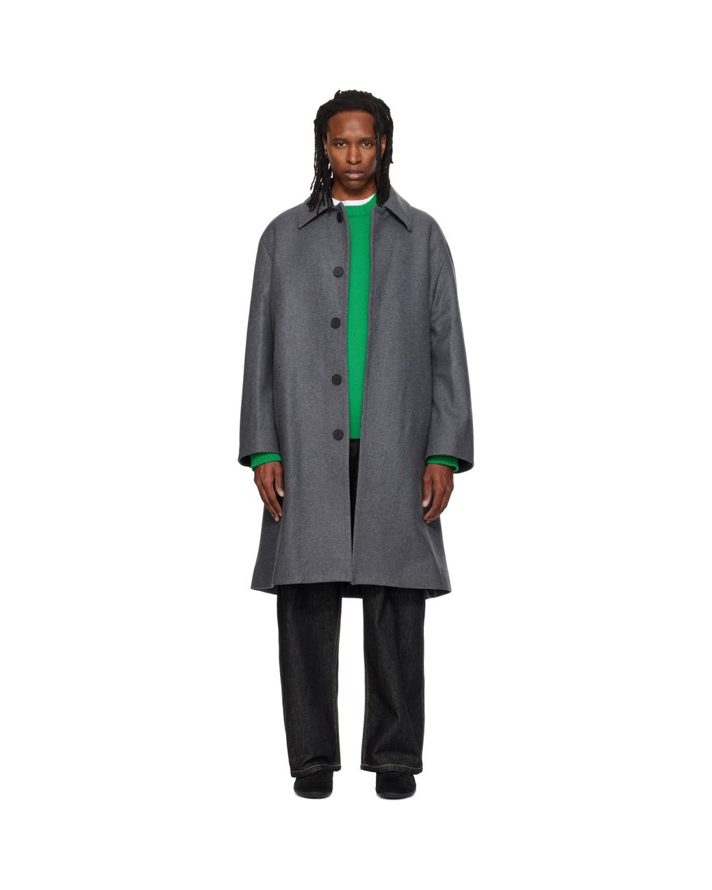 Studio Nicholson Gray Wool Overcoat for men