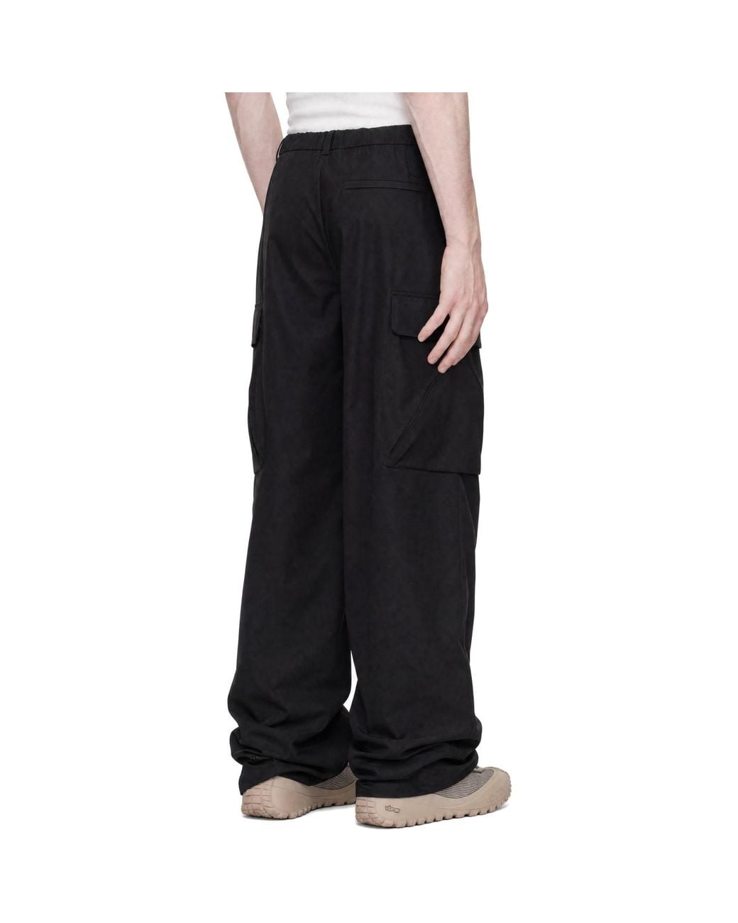 Moncler Black Logo Zip Cargo Pants for men