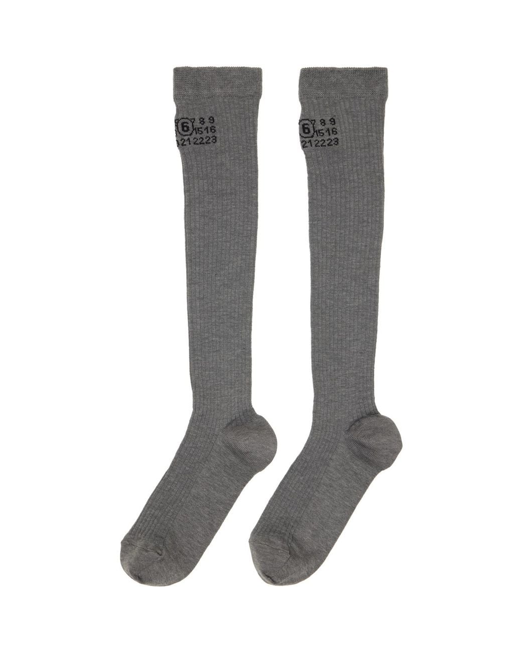 MM6 by Maison Margiela Gray Knee-High Socks