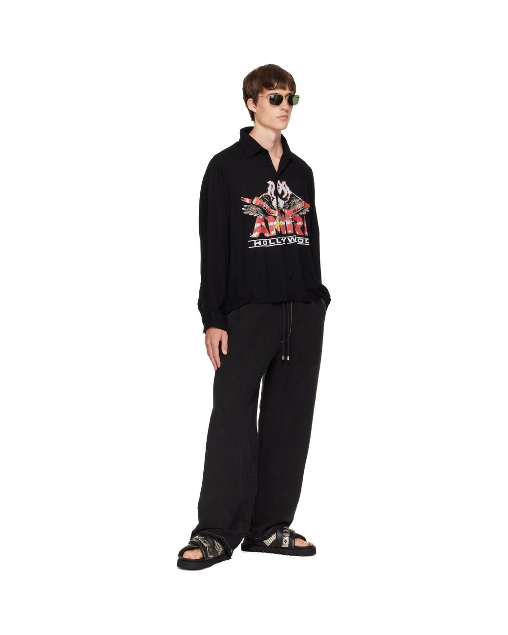 Toga Virilis Black Ssense Exclusive Leather Sandals for men
