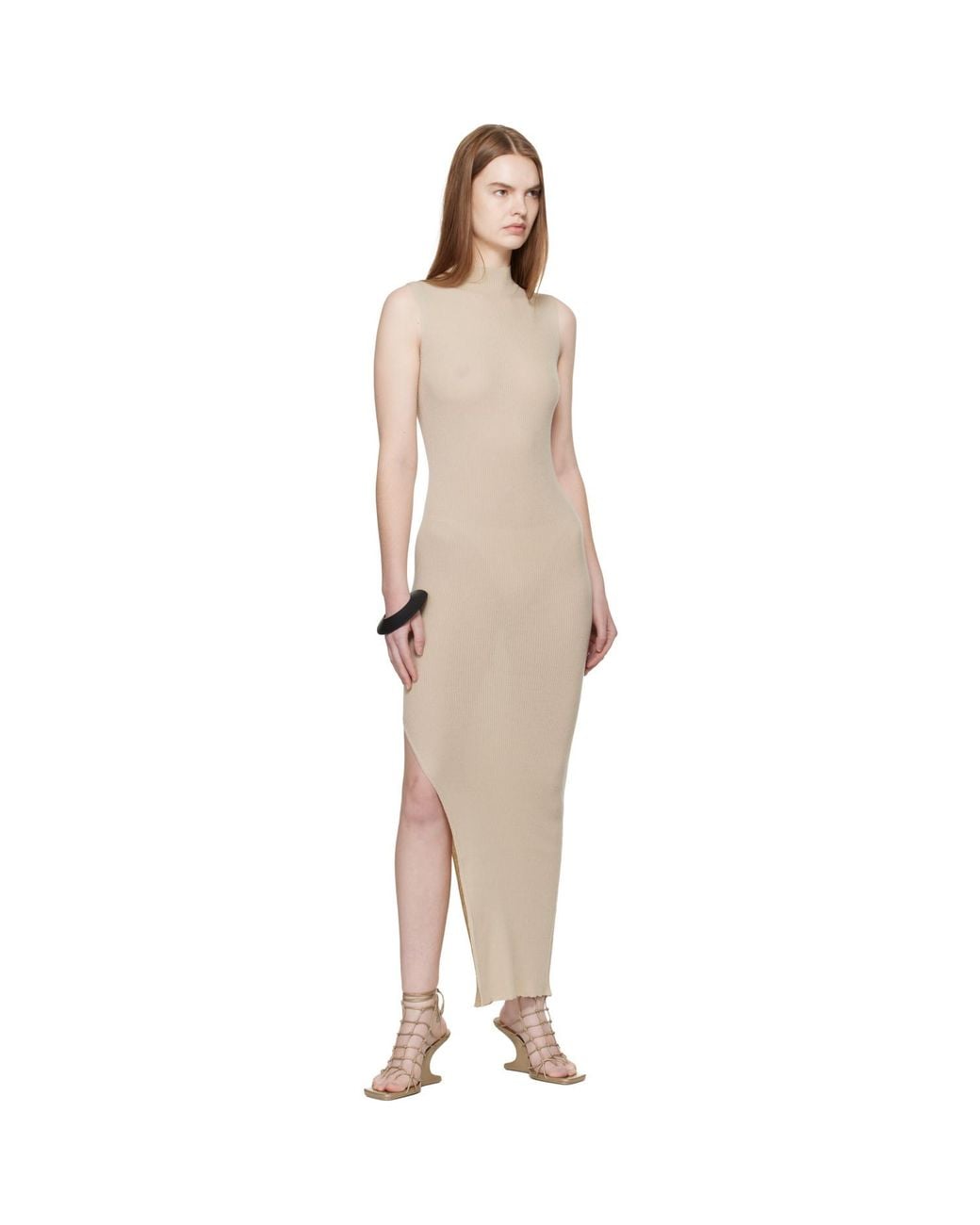 Rick Owens Black Temple Sl Turtle Midi Dress