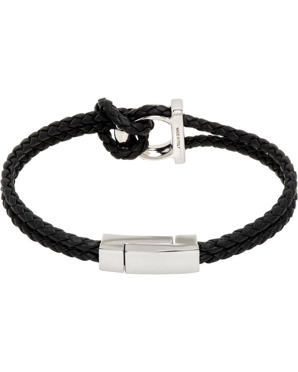 Ferragamo Black Gancini Bracelet for men