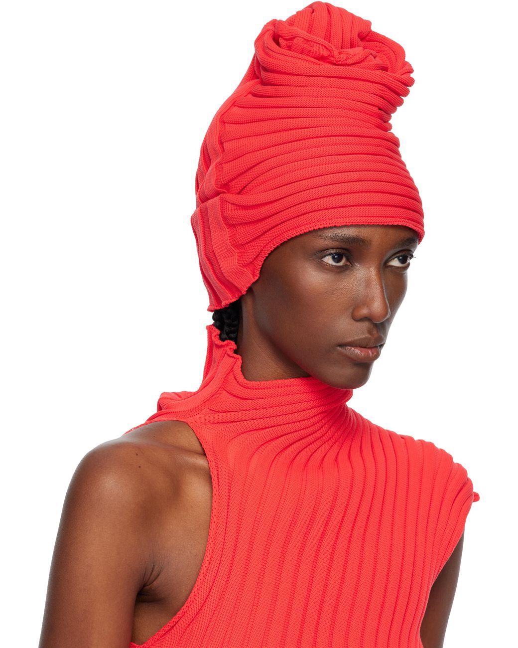 issey miyake ニット 帽子 ISSEY MIYAKE Brown Ambiguous Beanie Issey Miyake Men