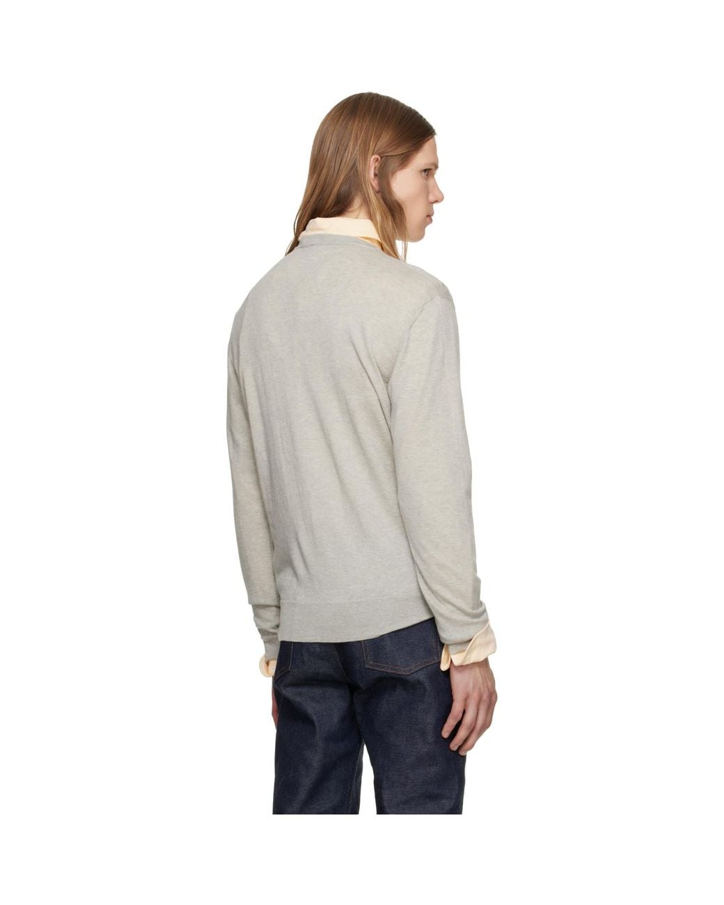 Ralph Lauren Gray Cashmere Crewneck Sweater for men