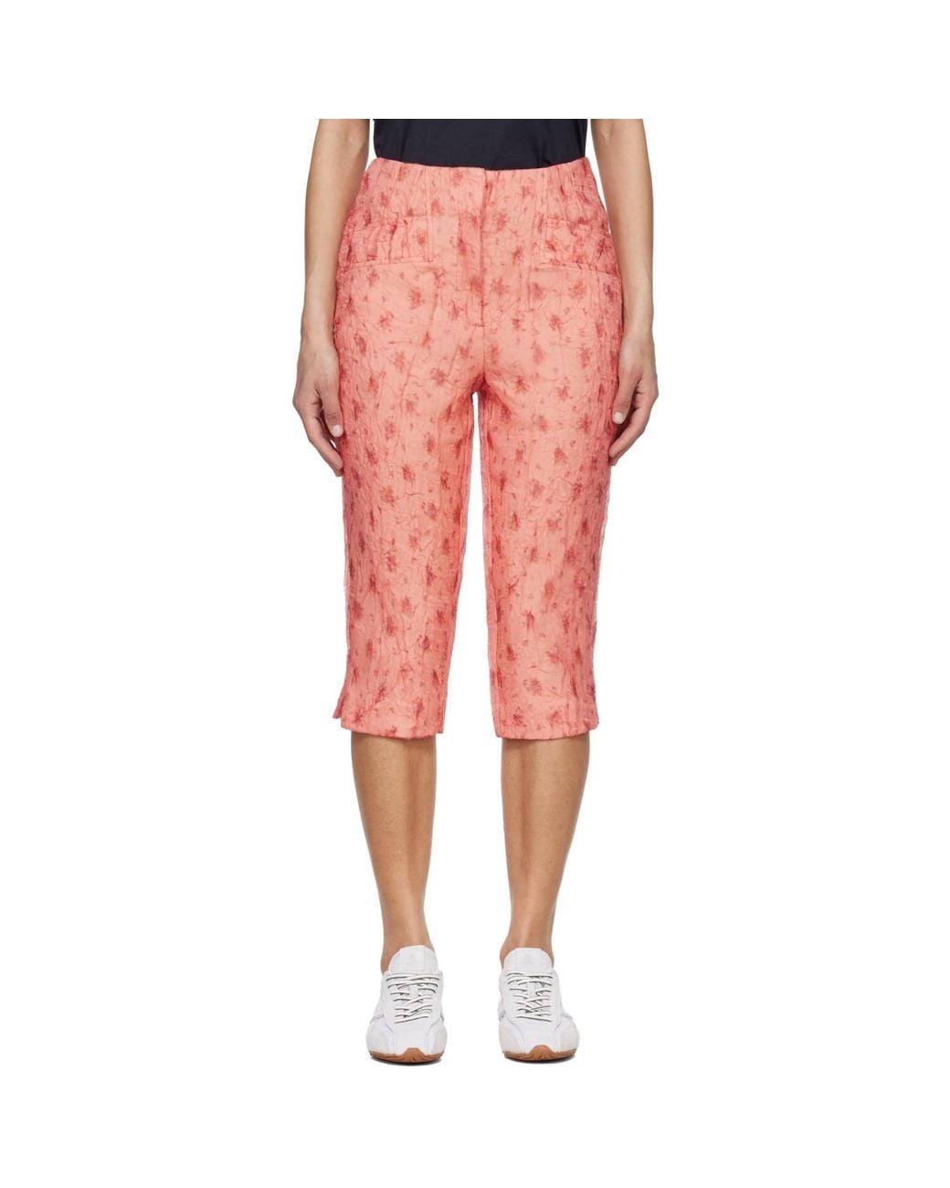 Ganni Multicolor Shibori Organza Capri Trousers