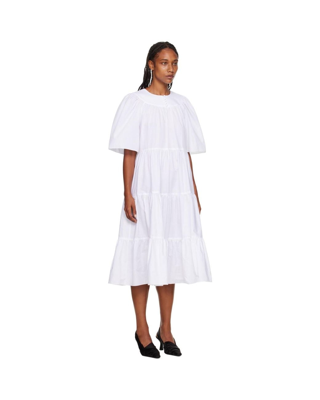 Rosetta Getty Black Ruffle Maxi Dress