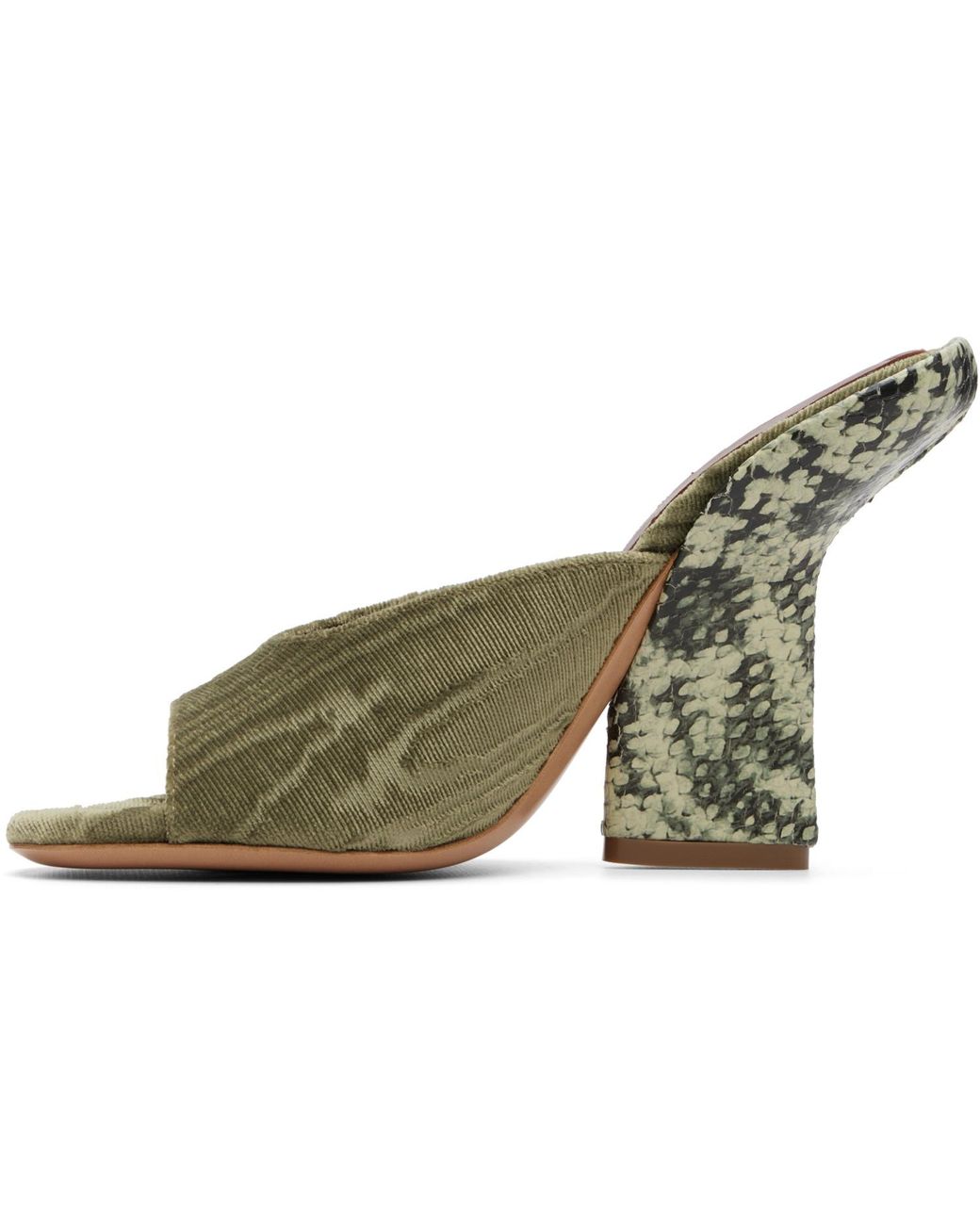 Dries Van Noten Green Velvet Heeled Sandals