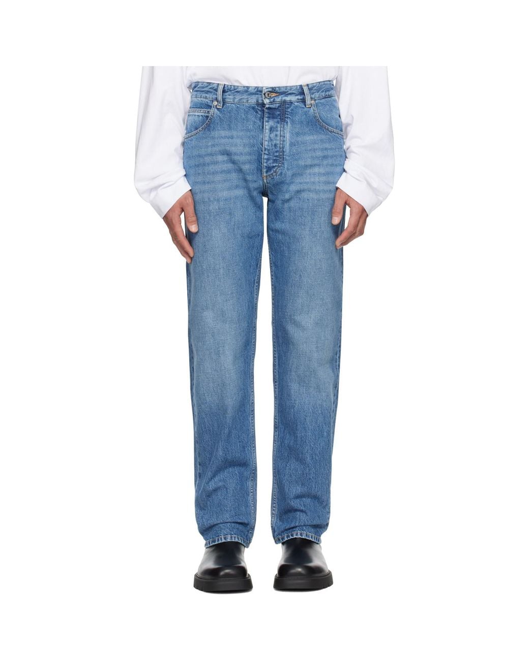 Bottega Veneta Blue Straight Jeans for men