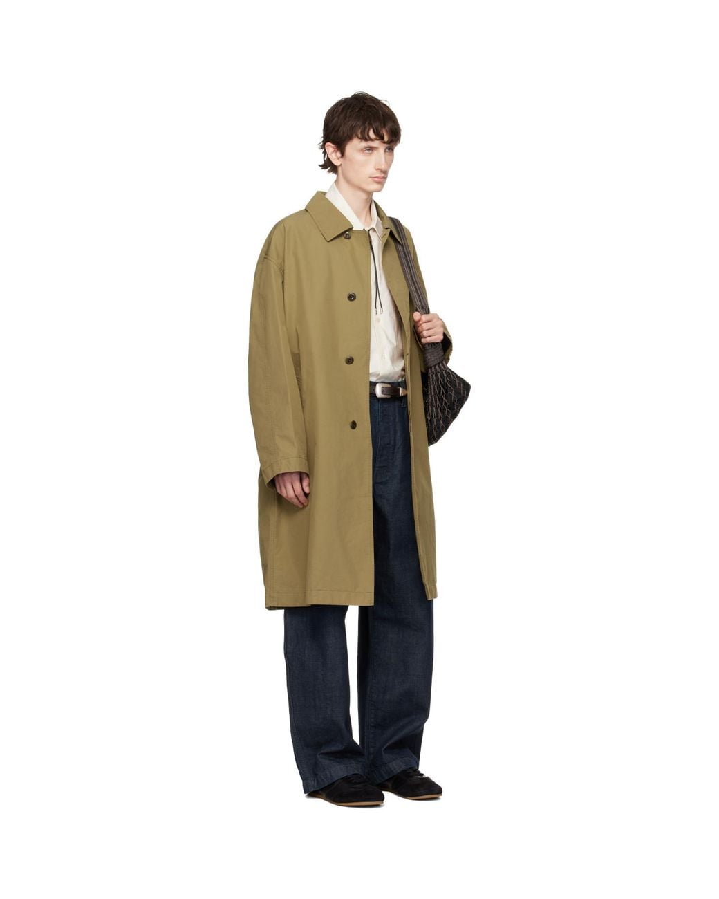 Lemaire Black Tan Ventile Cotton Car Coat for men
