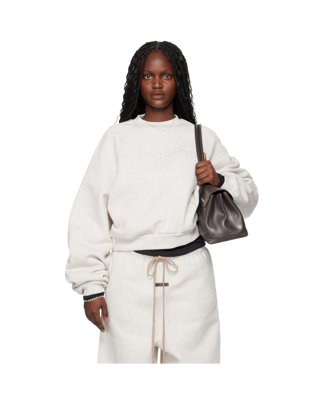Fear Of God White Holiday Embossed 90S Raglan Crewneck Sweatshirt