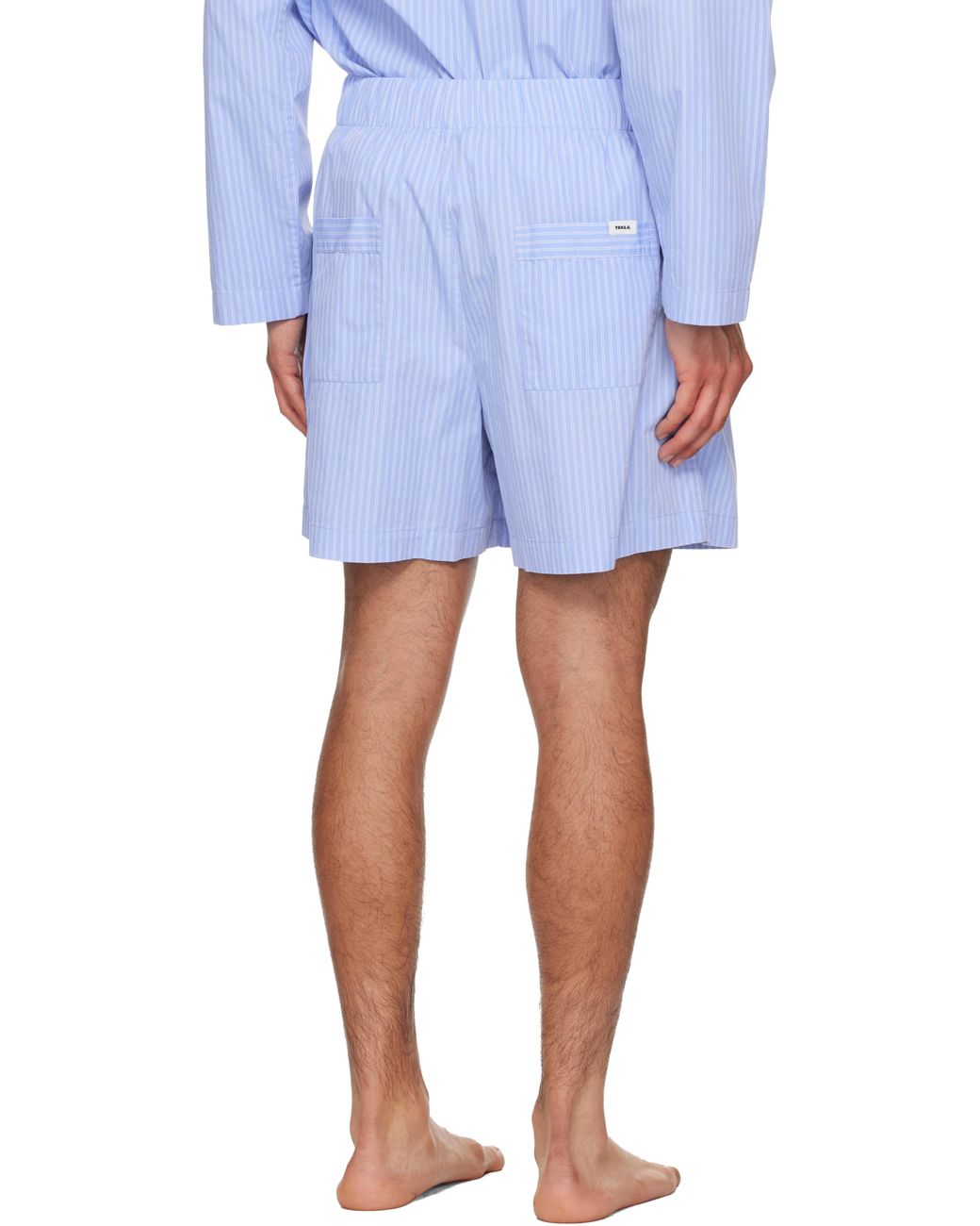 Tekla White Poplin Pyjama Shorts for men