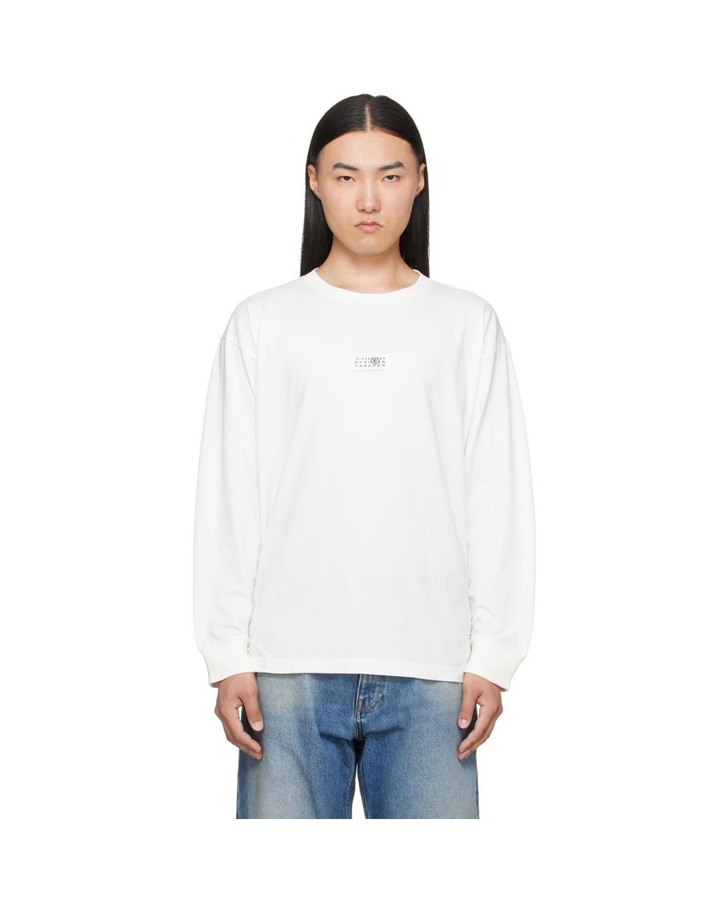 MM6 by Maison Margiela White Long-Sleeved T-Shirt for men