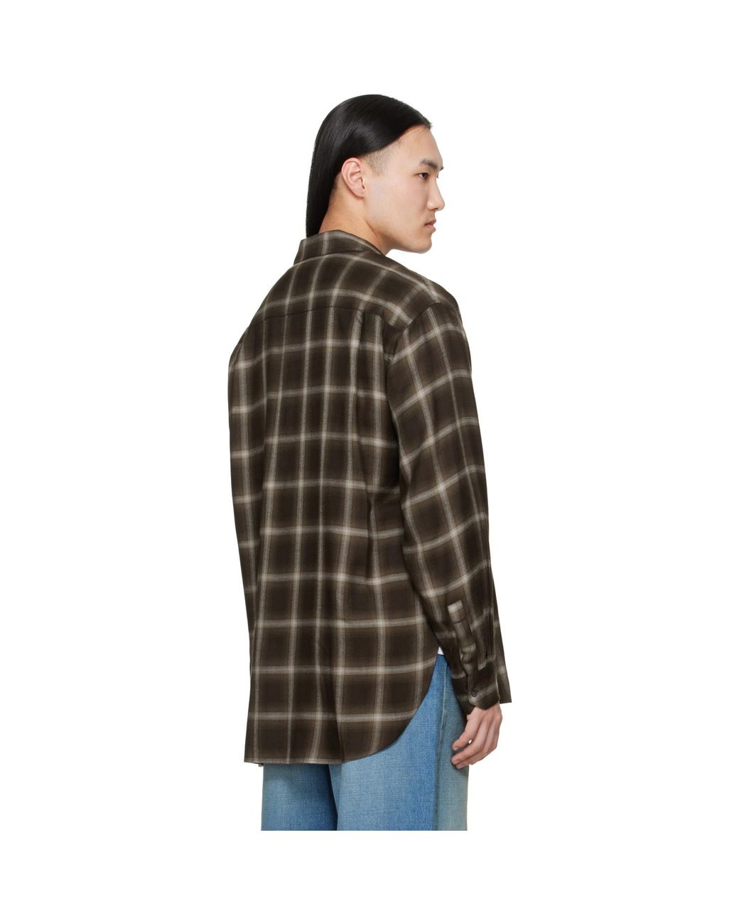 Ssstein Black Check Oversized Ls Shirt for men