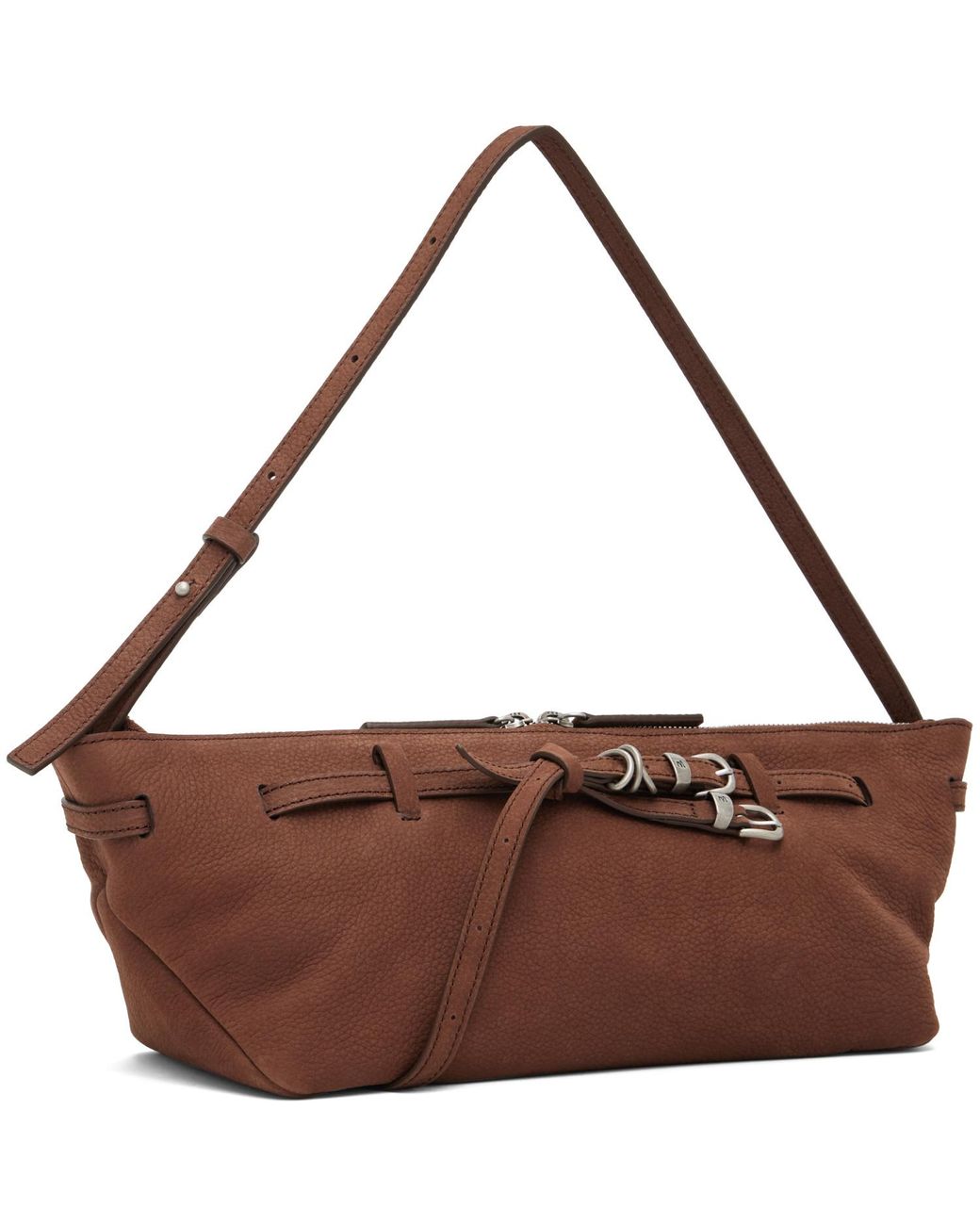 MARGE SHERWOOD Brown Leather 'Grandma' Used Sling Bag