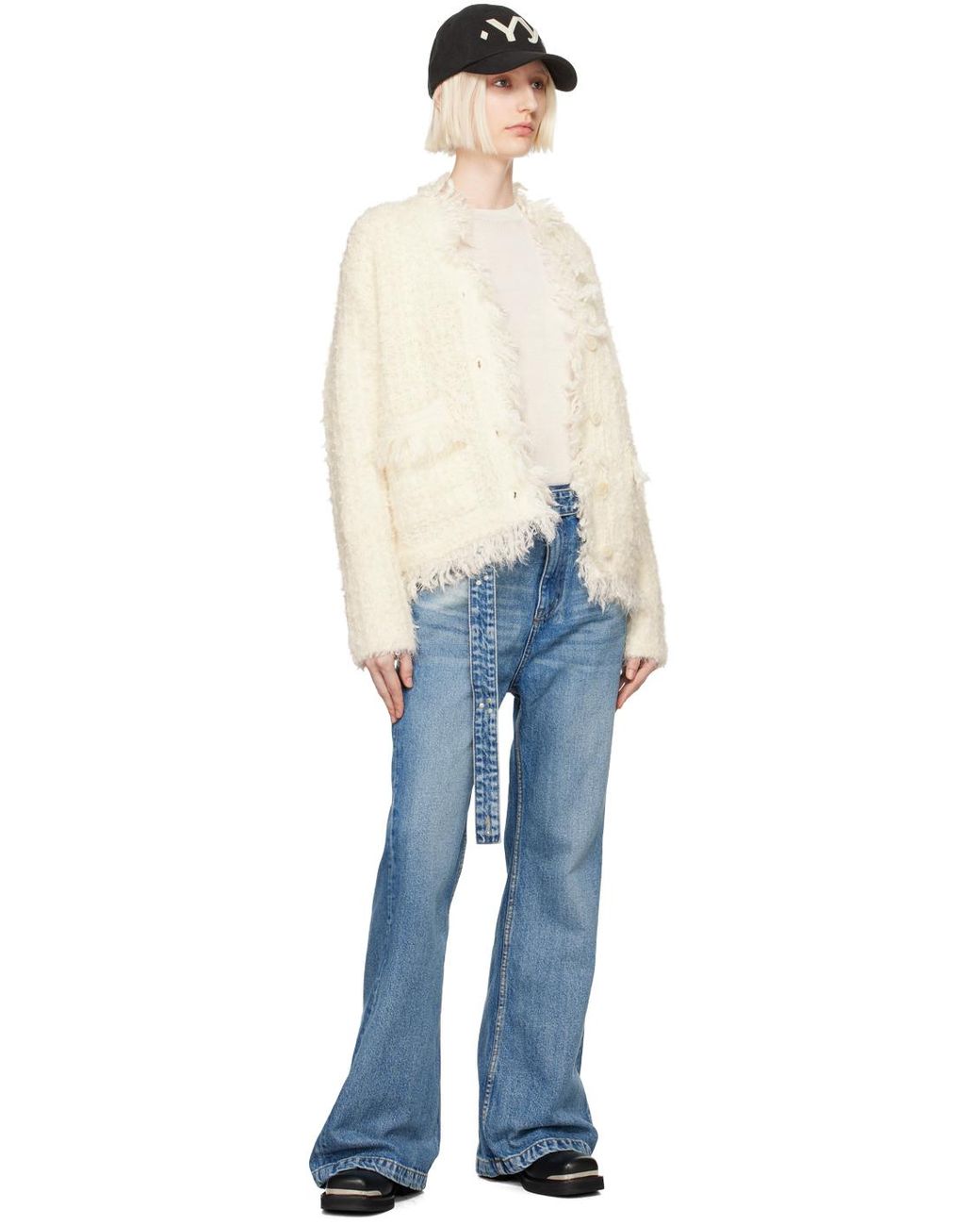 ☆OPEN YY☆ BELTED LOOSE BOOTCUT JEAN OPEN YY Belted Loose Bootcut Jeans in Blue | Lyst Australia