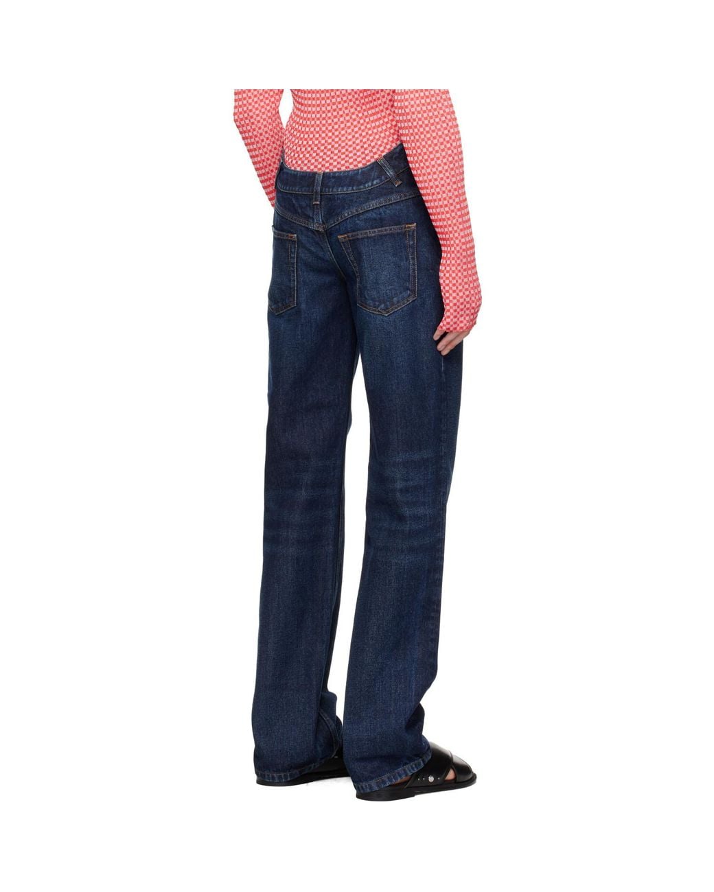 Jean Paul Gaultier Blue 'The Curved Denim' Jeans for men