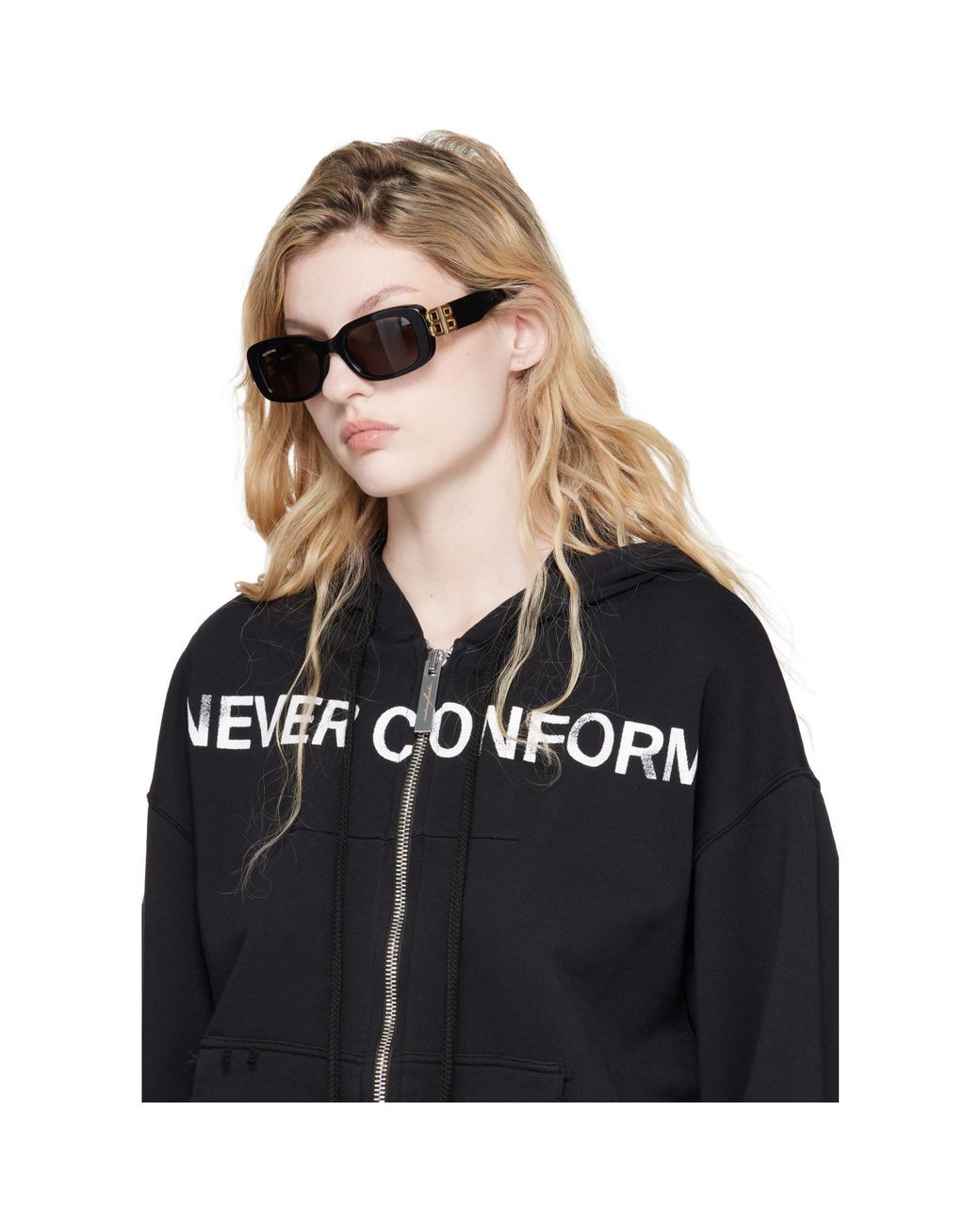 Balenciaga Black Everyday None Rectangular Sunglasses