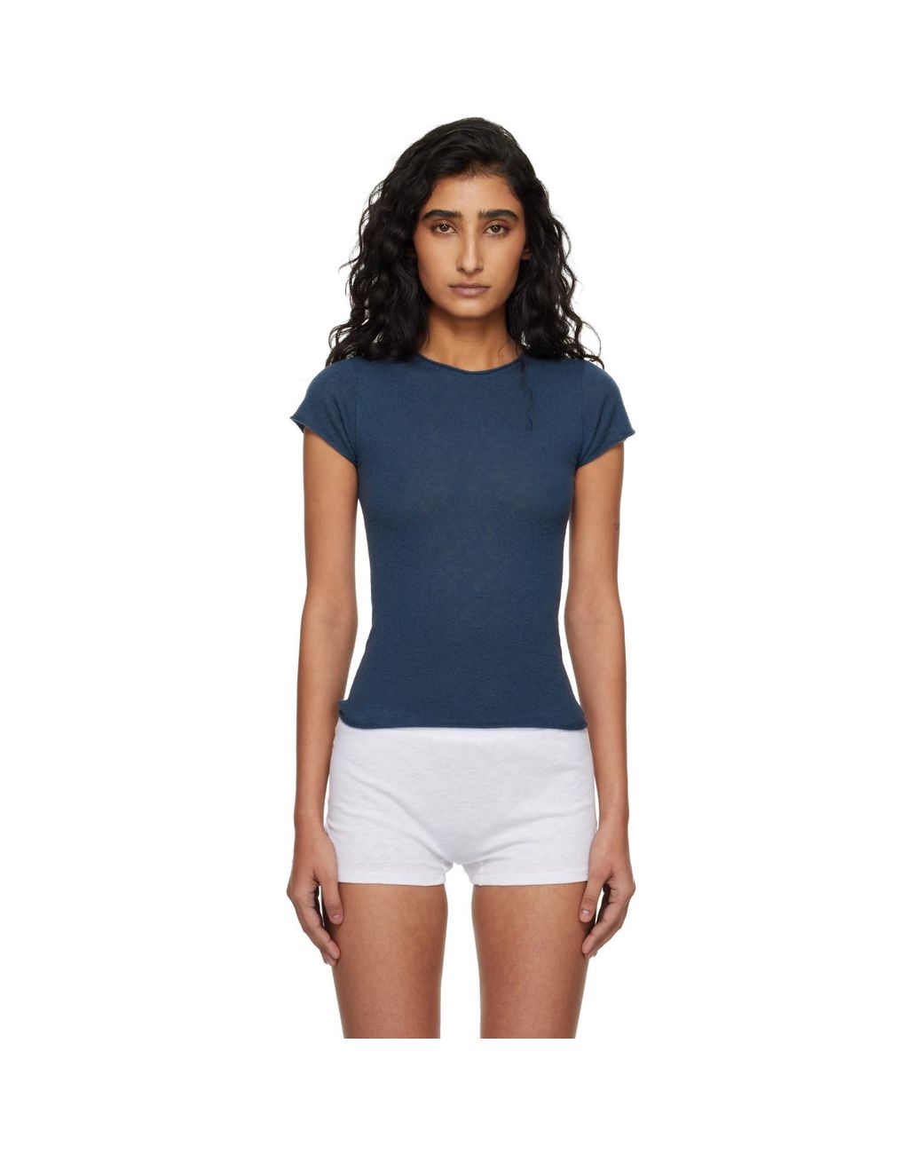 Skims Blue Featherweight Cashmere Tee