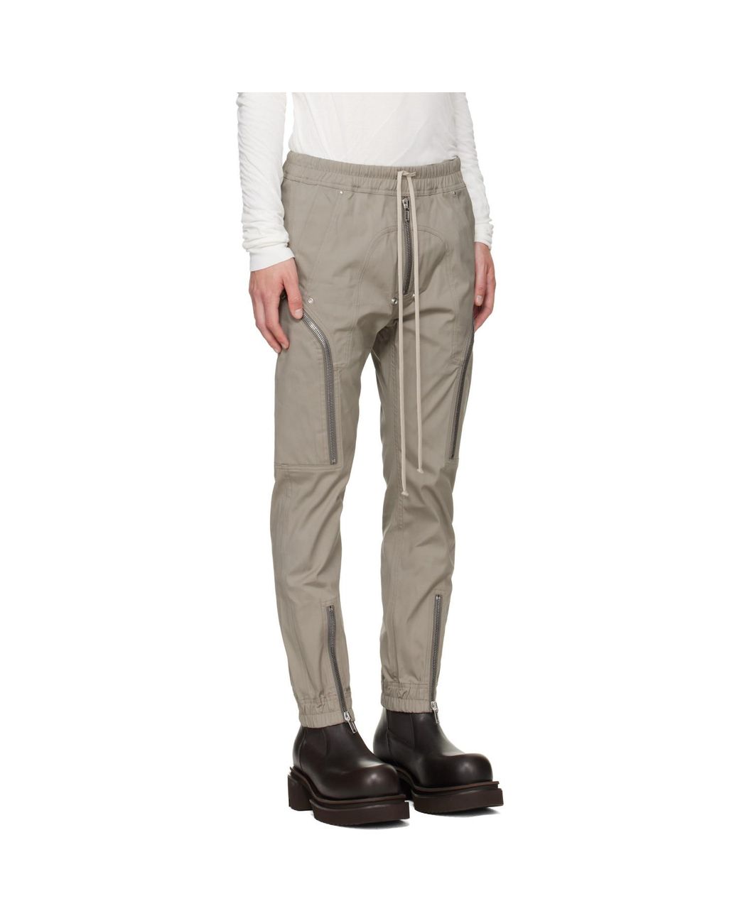 Rick Owens Gray Tower Heizer Cargo Pants for men