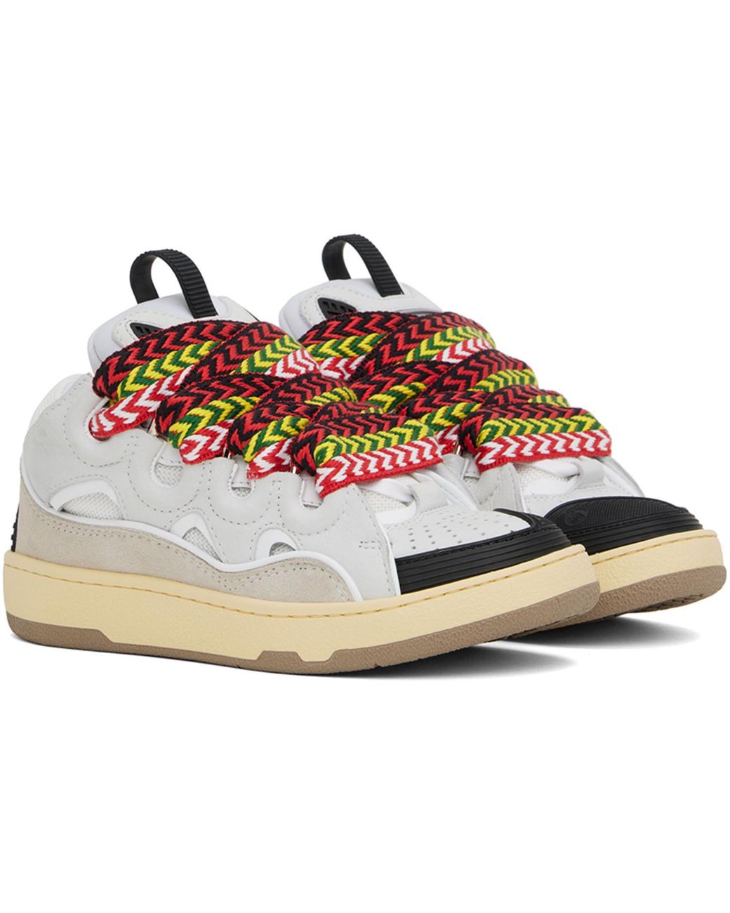 Lanvin Black Leather Curb Sneakers for men