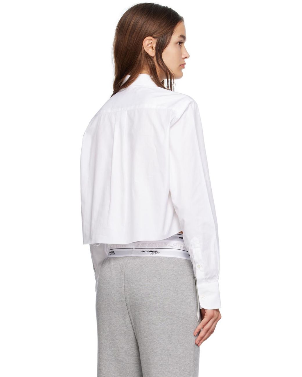 HOMMEGIRLS Cropped Shirt in White | Lyst Canada