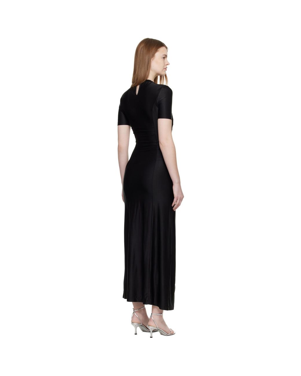Rabanne Black Draped Midi Dress