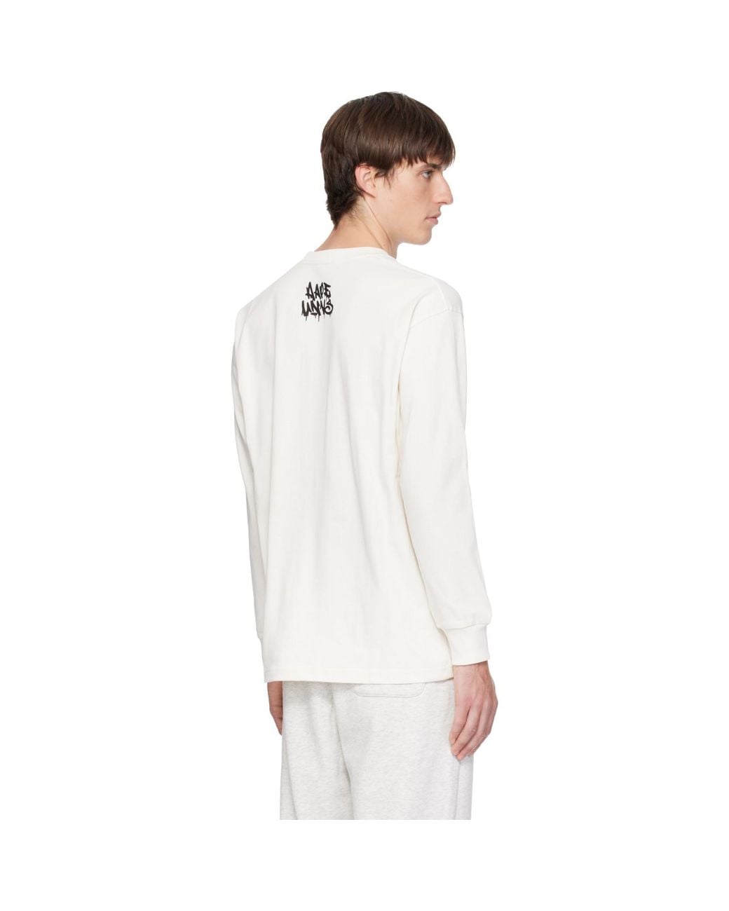 Aape By A Bathing Ape White Aape Main Skate Long T-Shirt for men