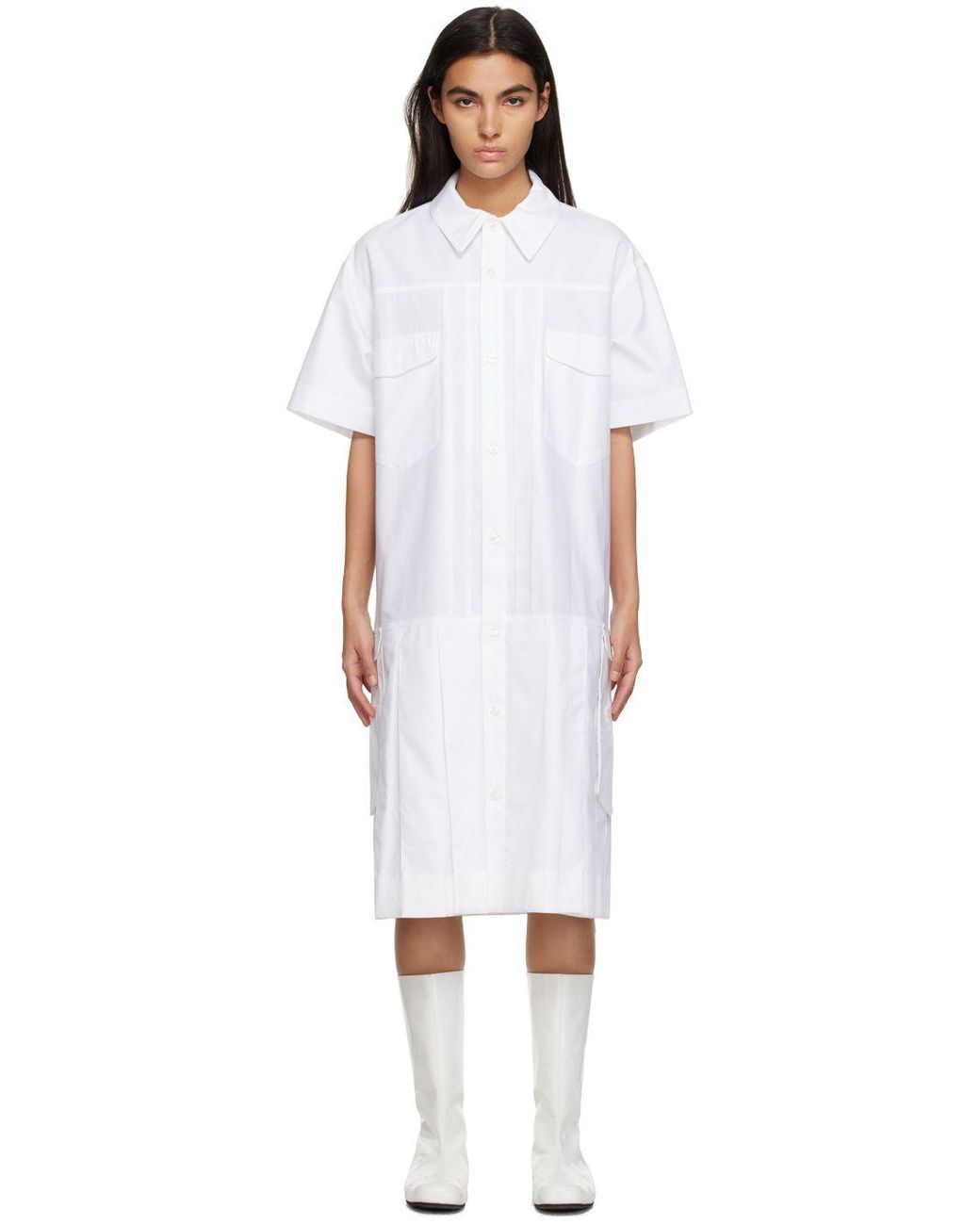 Simone Rocha White Kilt Midi Dress in Black | Lyst