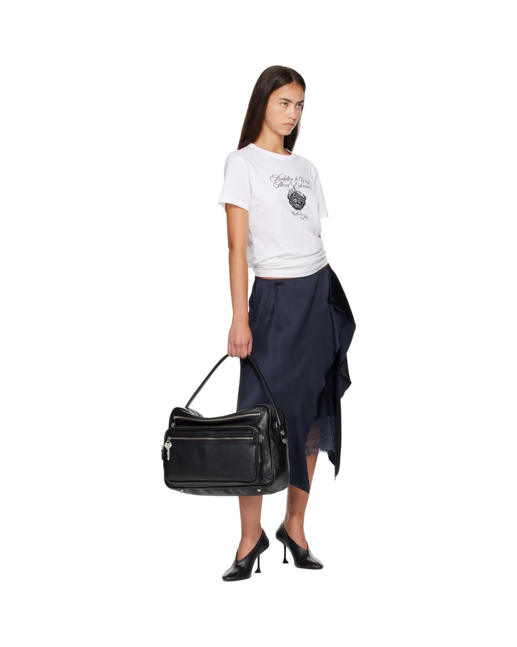 Acne White Graphic Jersey T-Shirt