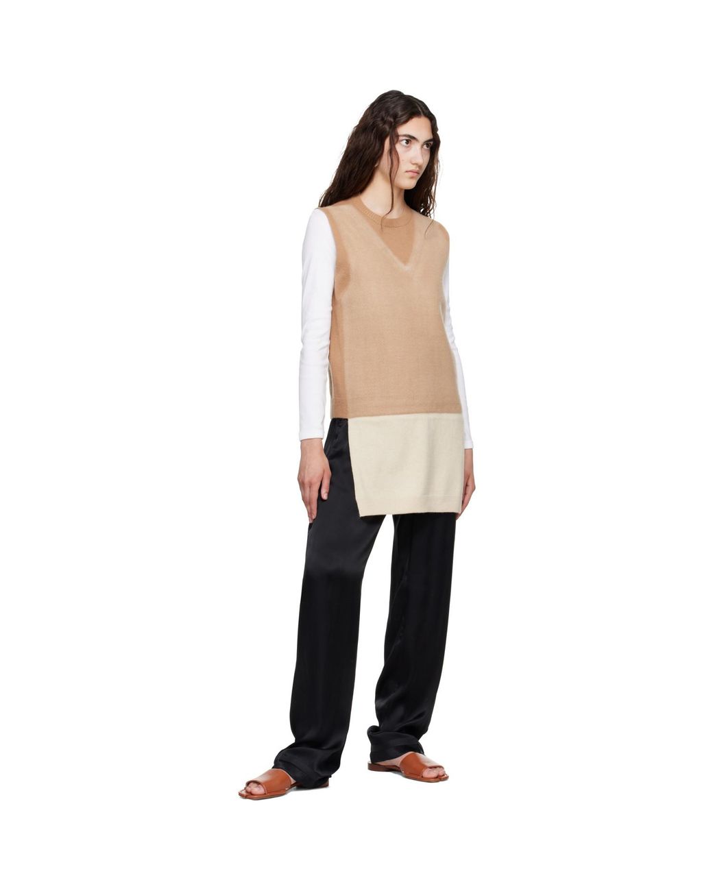 Maison Margiela Brown Tan Tabi Flat Mule Sandals