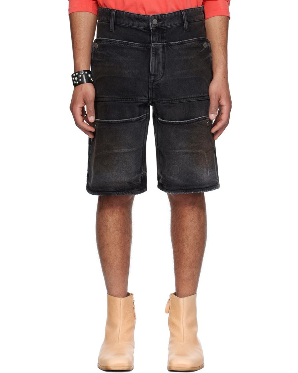 Guess Faded Denim Shorts in Black for Men Lyst UK