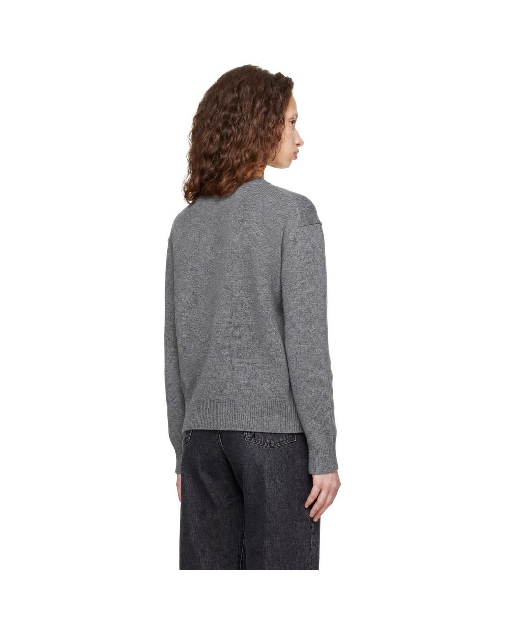 DUNST Gray Cashmere V-Neck Sweater