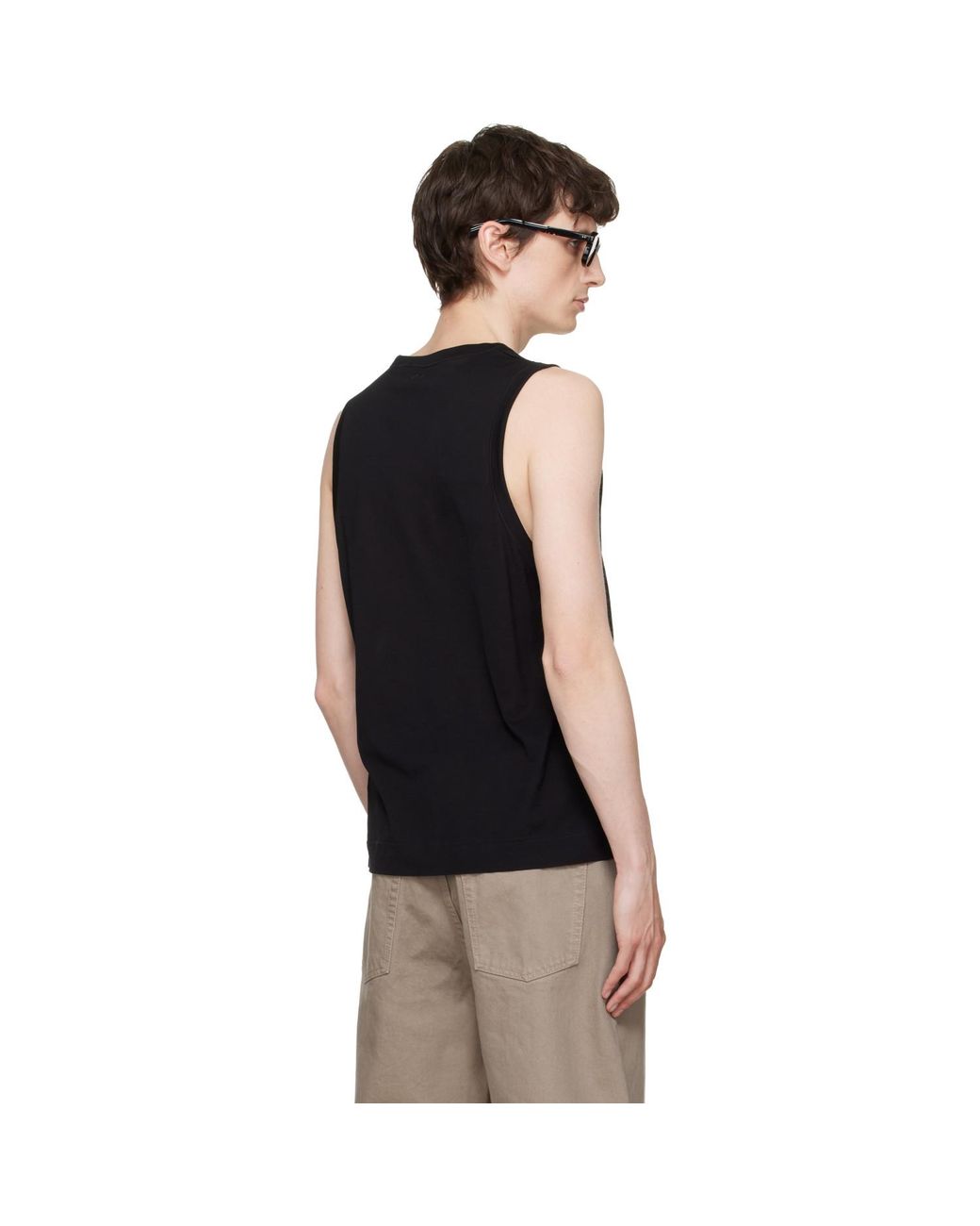 AMI Black 'ami De Coeur' Classic Fit Tank Top for men