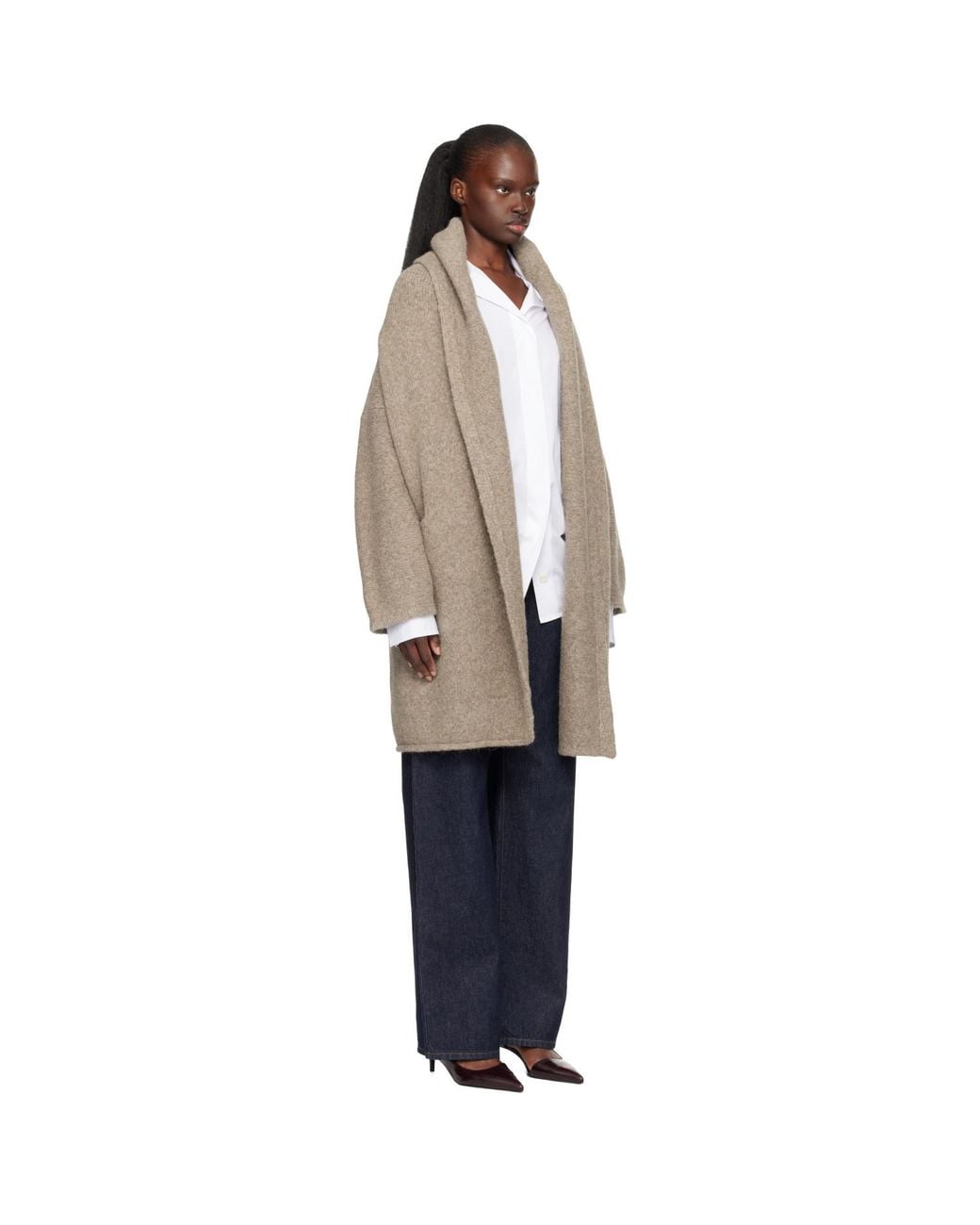 Lauren Manoogian Black Taupe Capote Coat