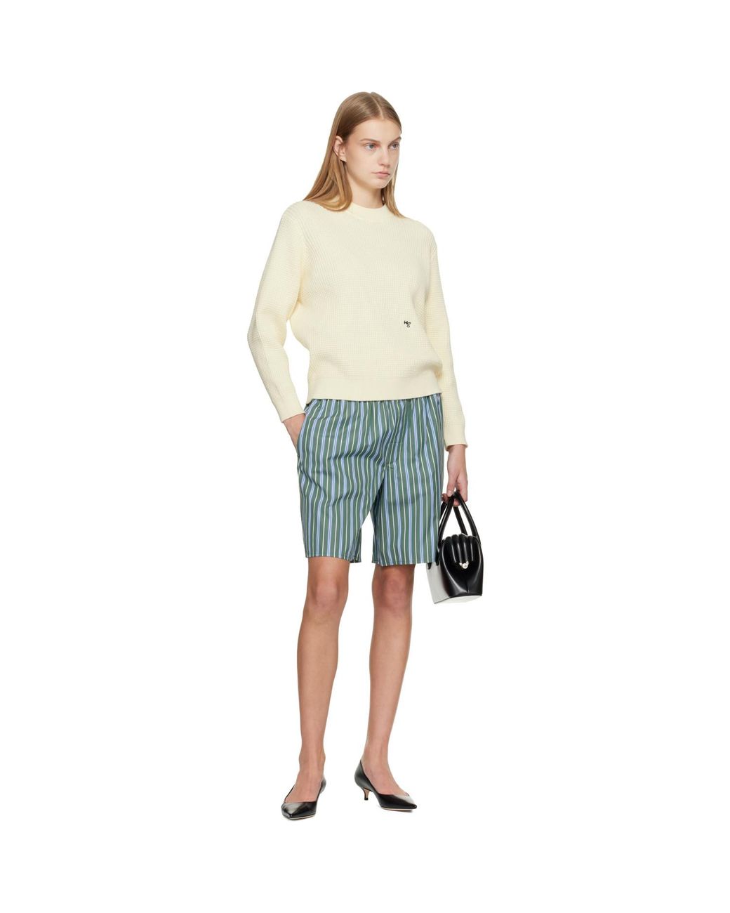 HOMMEGIRLS Natural Off- Waffle Knit Sweater