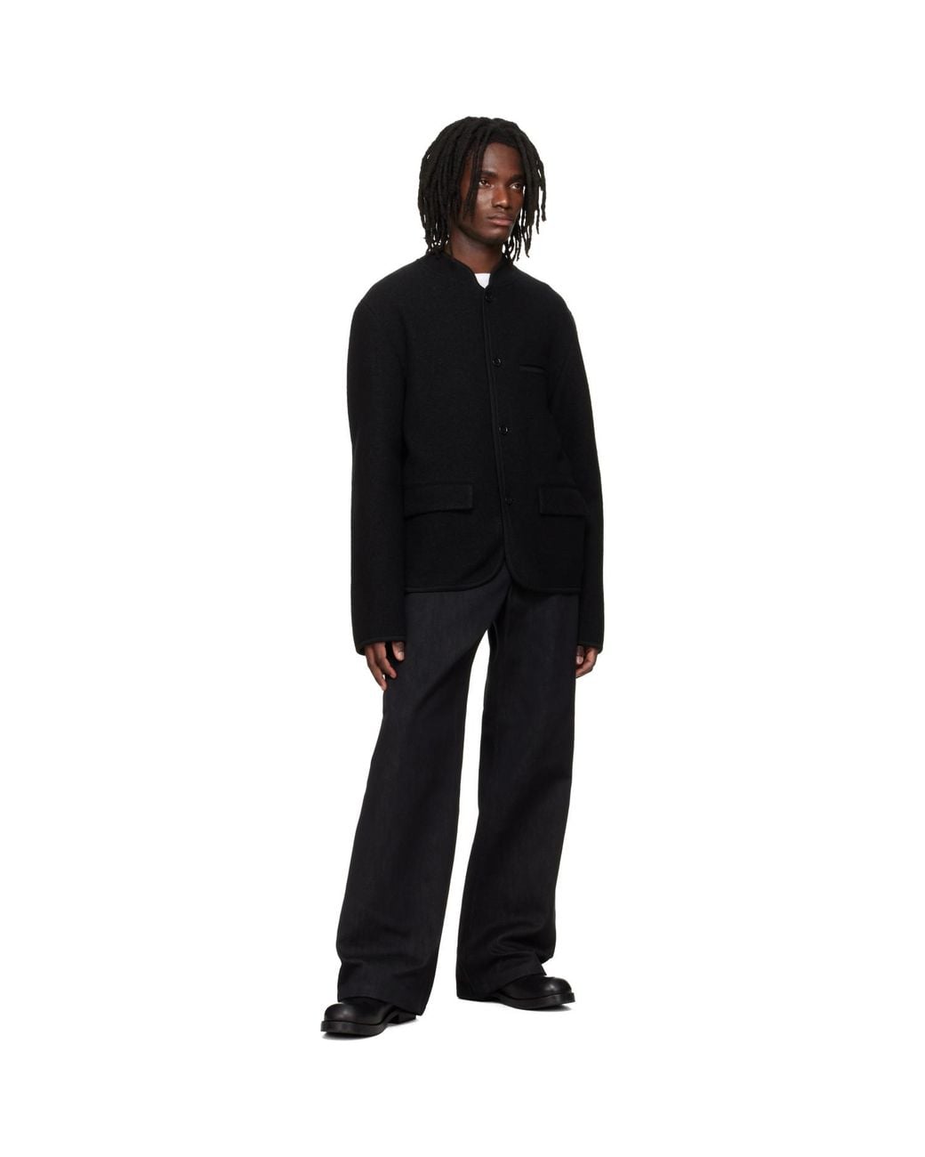 Rier Black Gabardine Trousers for men